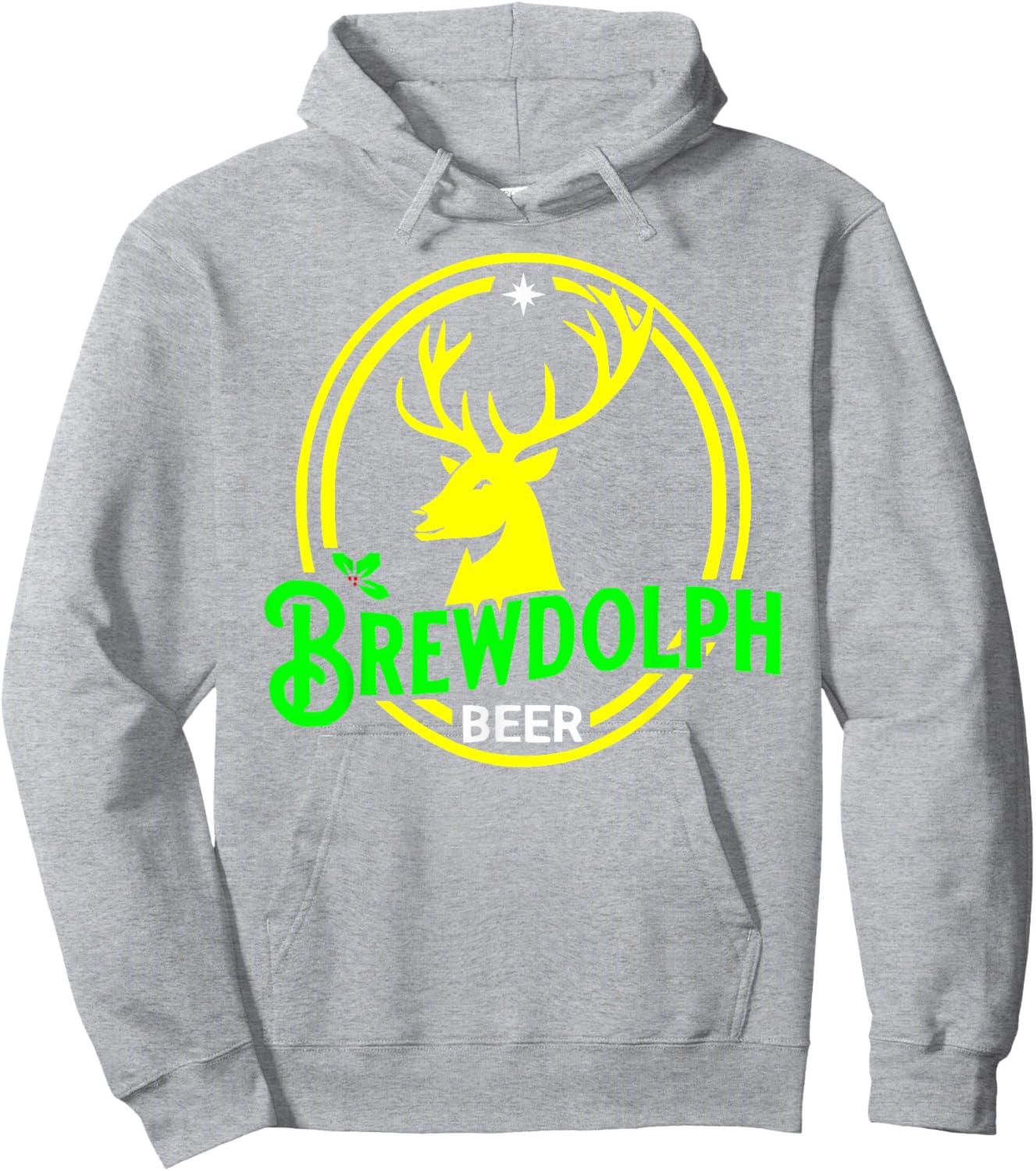 Brewdolph Funny Reindeer Holidays Christmas Beer Drinking Hoodie - Hoodie | Ash