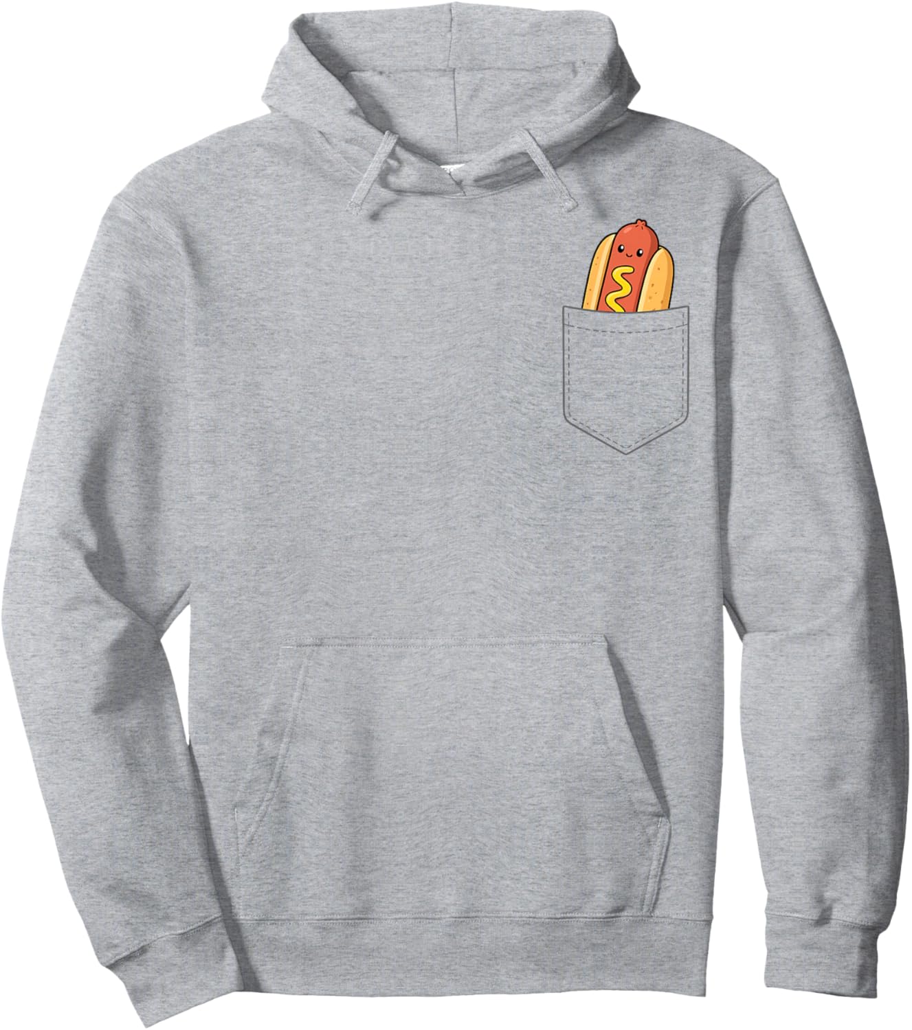 Hot Dog in Pocket Fast Food Lover Foodie Funny Pocket Hotdog Hoodie - Hoodie | Ash