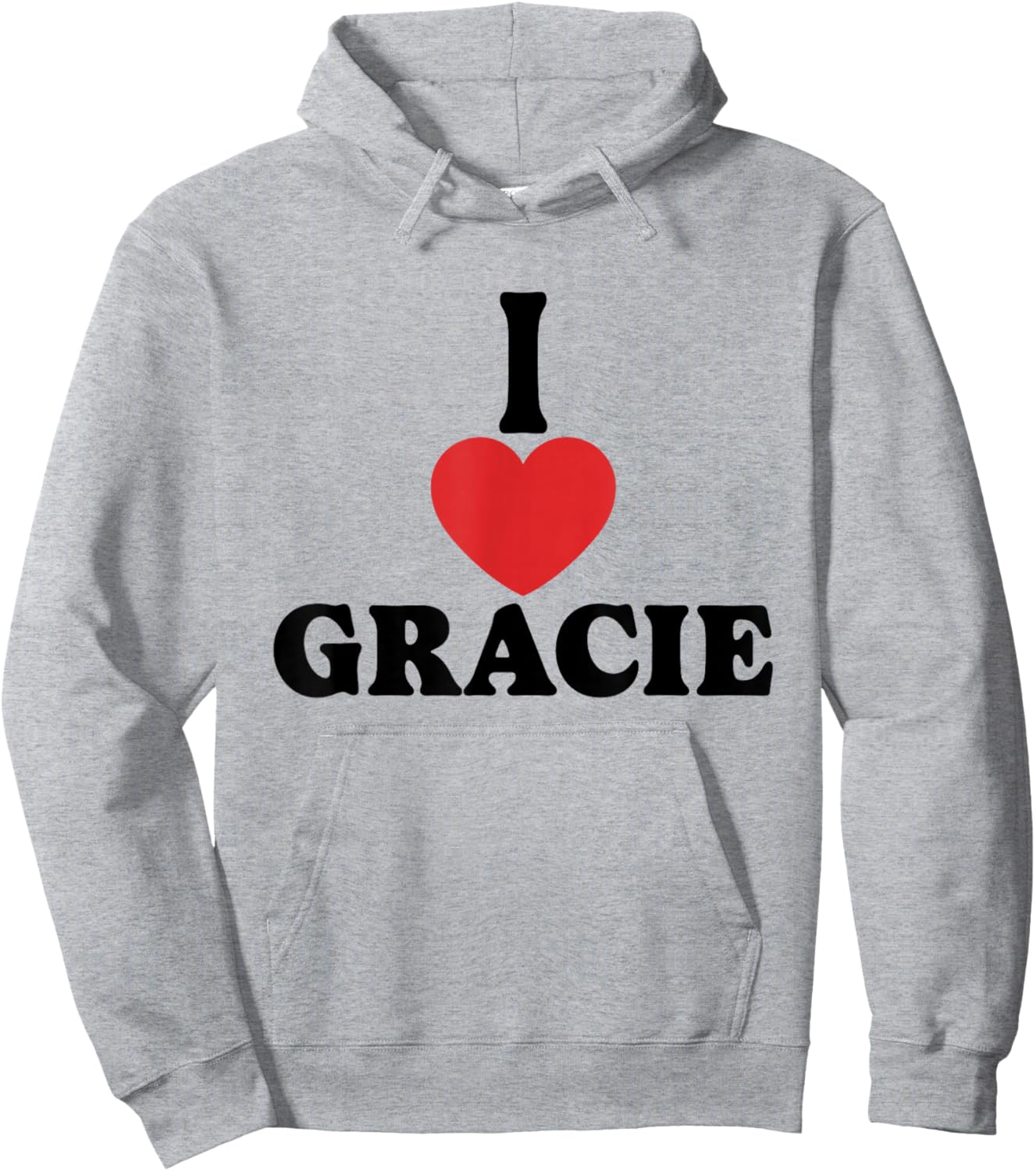 Personalized Name Gracie I Love Gracie Heart Groovy Hoodie - Hoodie | Ash