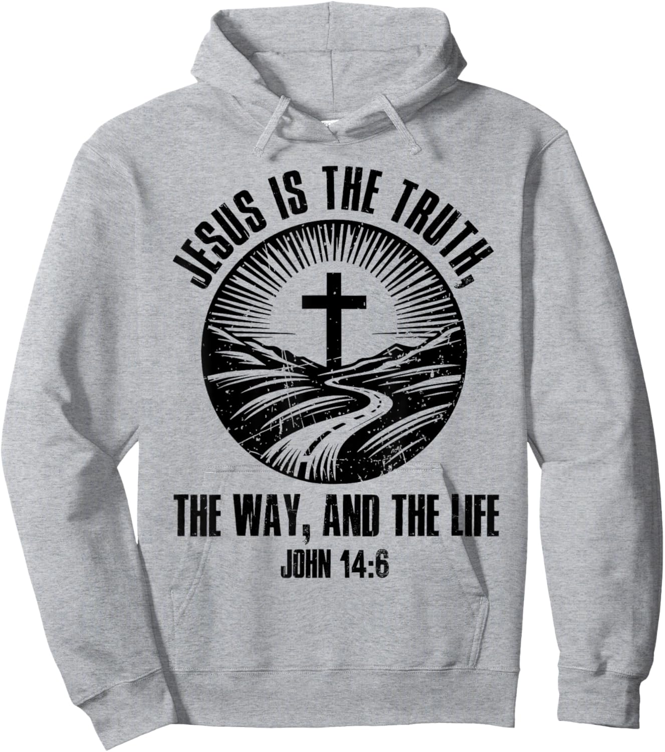 Jesus The Way Truth Life John 14:6 Christian Bible Verse Hoodie - Hoodie | Ash