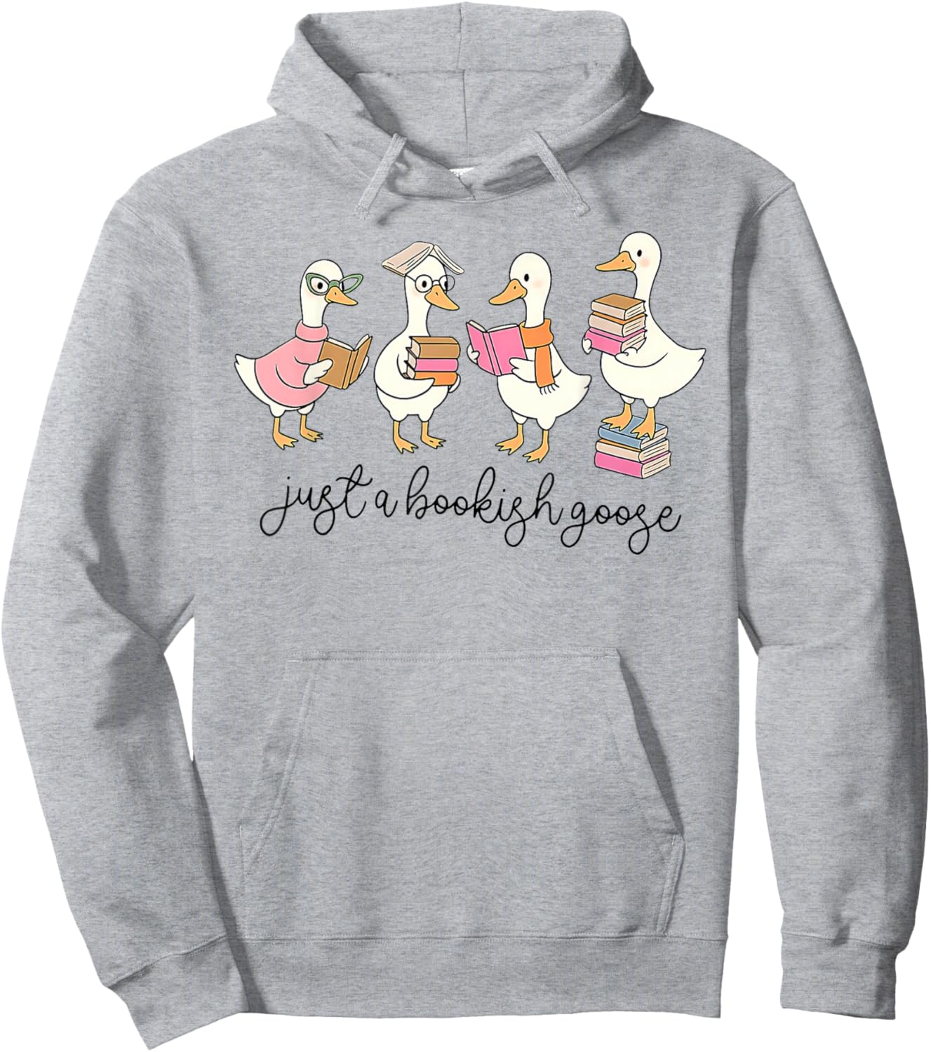 Just a Bookish Goose, Funny Halloween Fall Autum Book Lover Hoodie - Hoodie | Ash