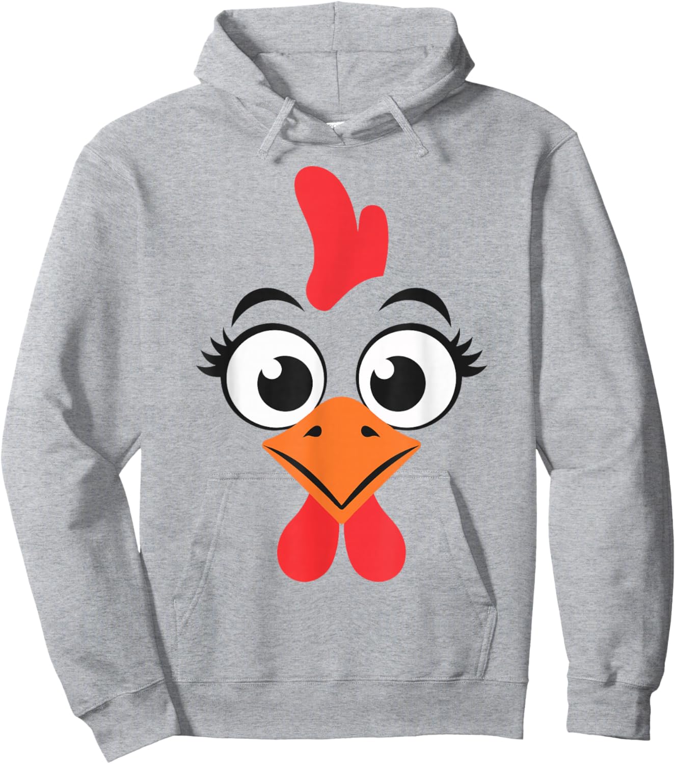 Chicken Shirt Adult Kids Men Women Chicken Hen Face Costume Hoodie - Hoodie | Ash
