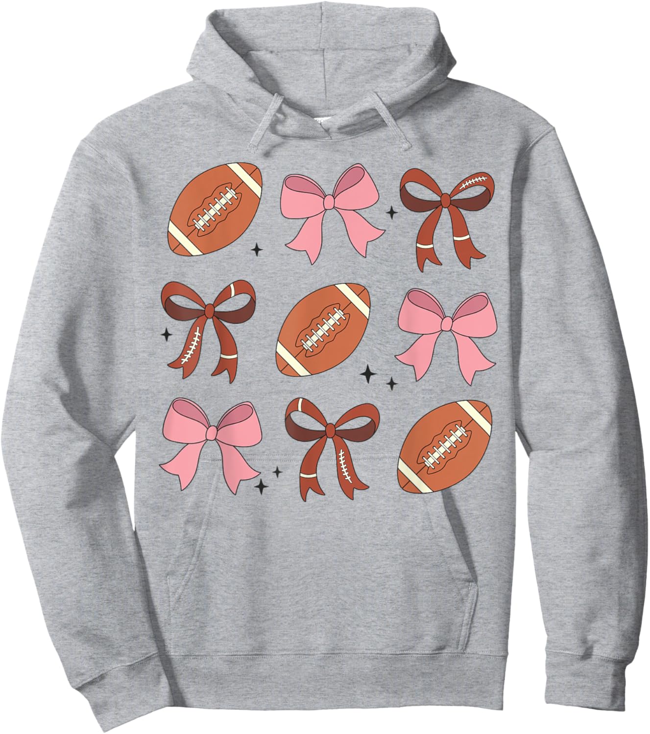 Vintage Football Coquette Pink Girls Sport Hoodie - Hoodie | Ash