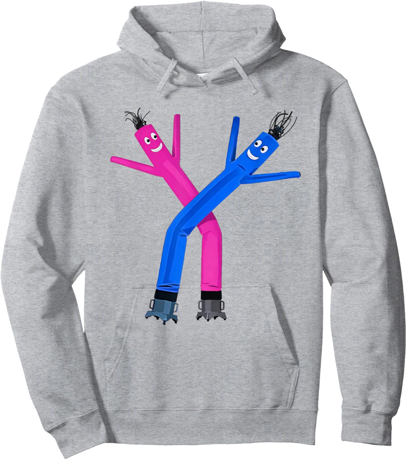 Dancing Inflatable Pink & Blue Wind Tube Dancers Fun Party Hoodie - Hoodie | Ash