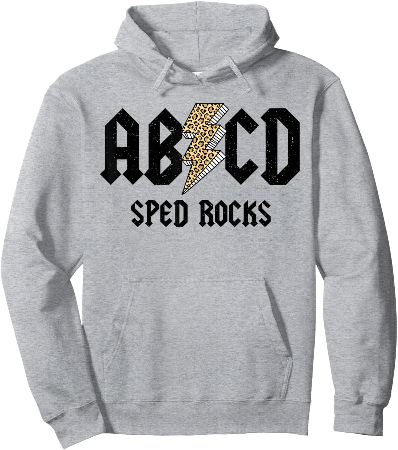 SPED Rocks ABCD Leopard Sped Teacher Educator Back to School Women Hoodie - Hoodie | Ash