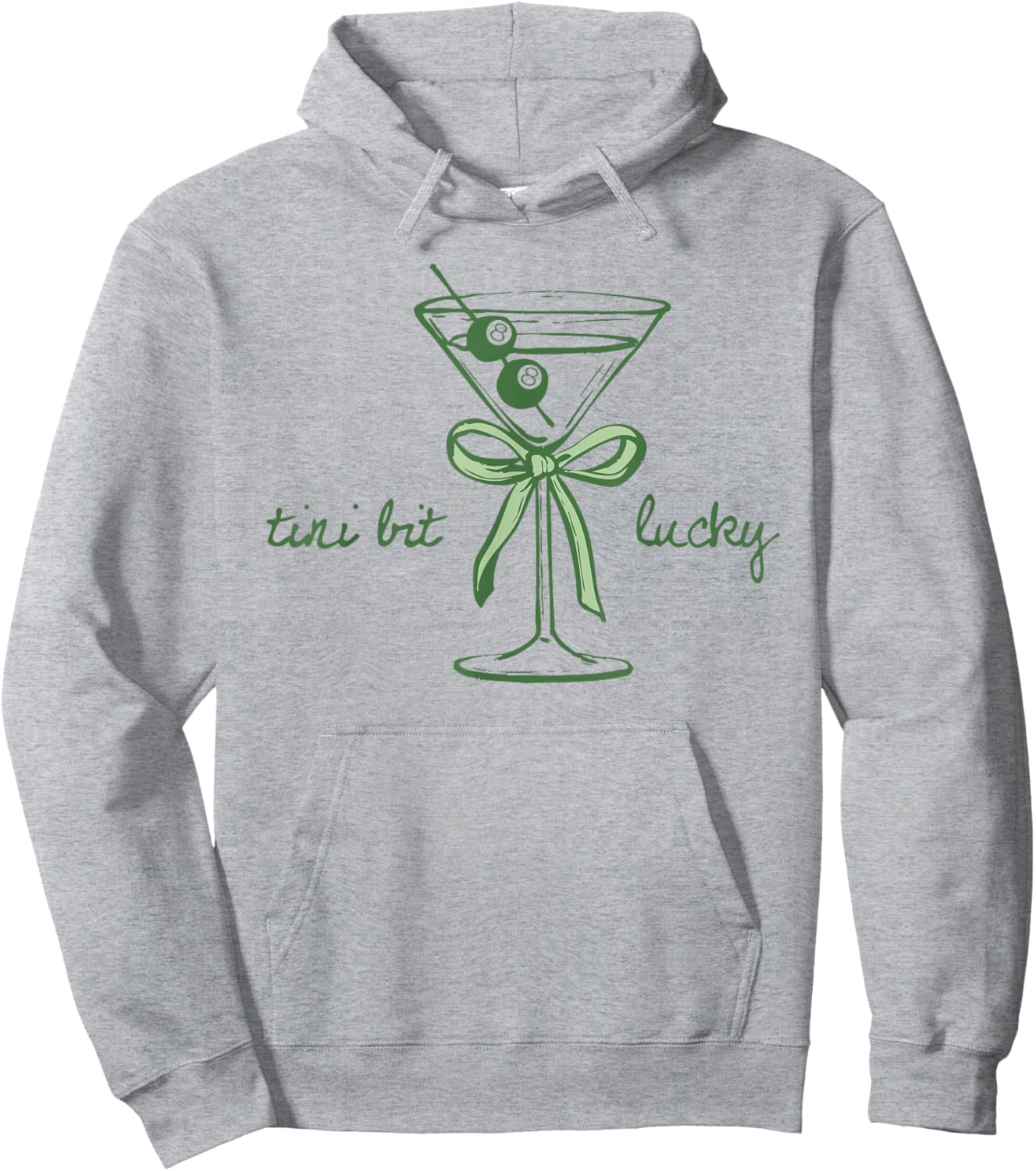 St. Patrick's Martini Irish Baby A Tini Bit Irish Lucky Girl Hoodie - Hoodie | Ash