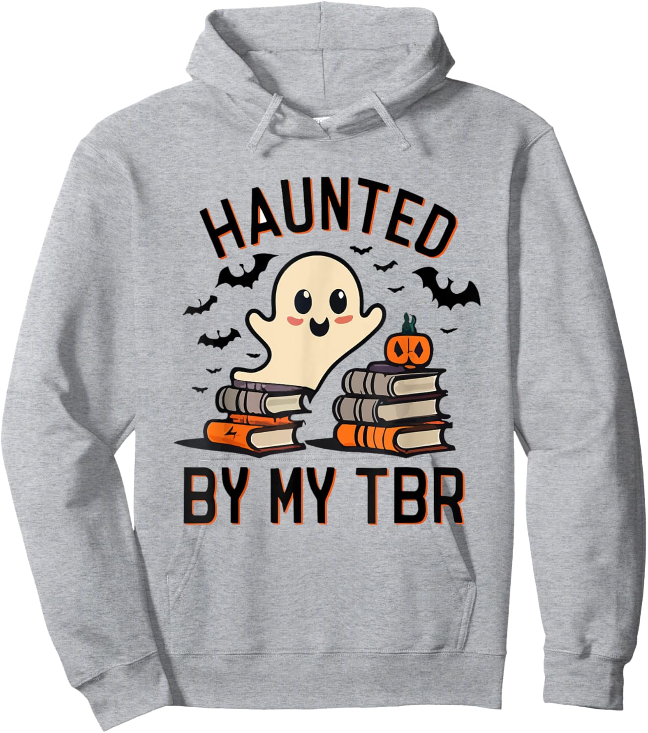 Funny Haunted by My TBR Boo Halloween Book Hoodie - Hoodie | Ash