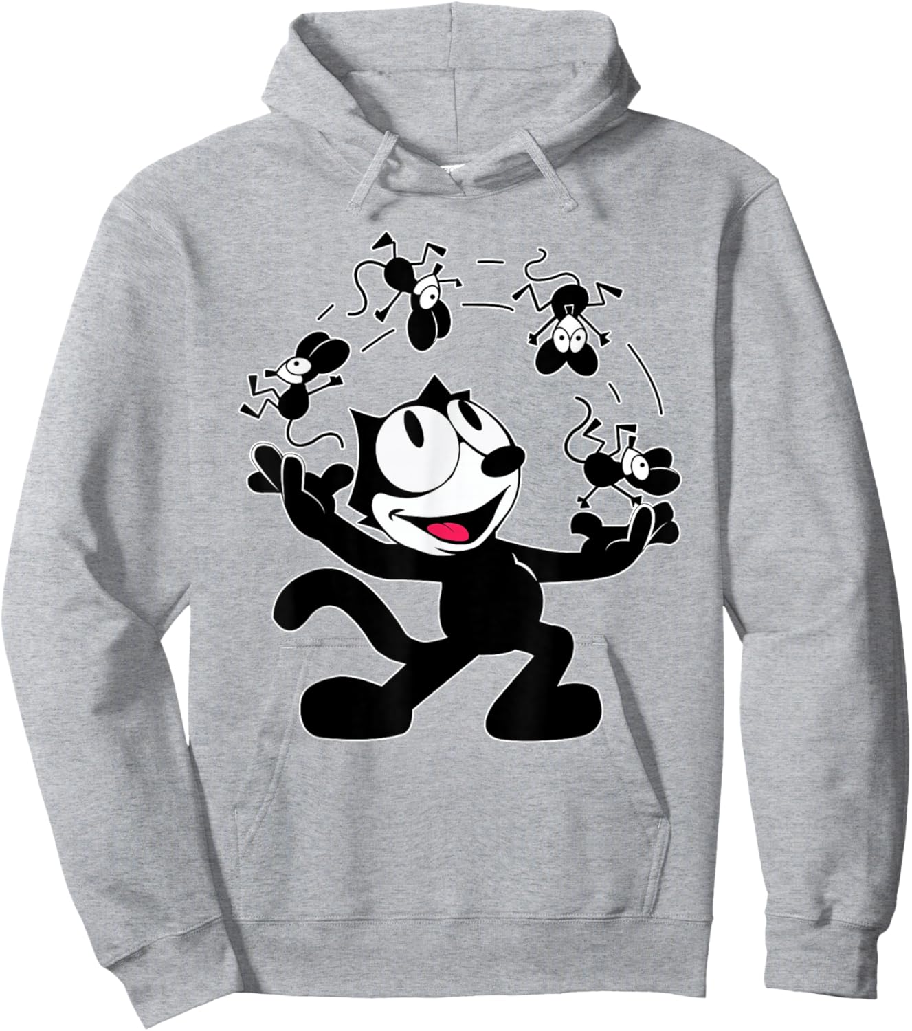 Felix Cat Juggling Mice Vintage Cartoon Retro Graphic Fun Hoodie - Hoodie | Ash