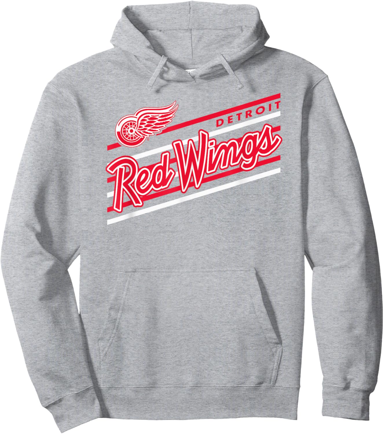 Detroit Red Wings Retro Performer Gray Officially Licensed Hoodie - Hoodie | Ash