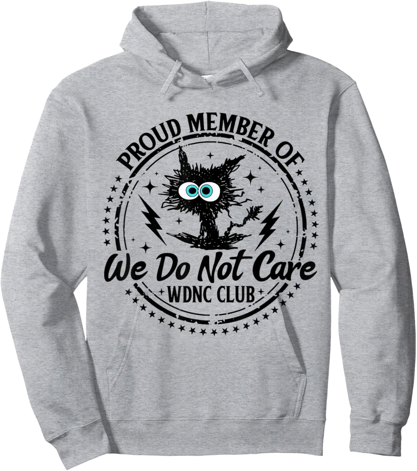Vintage Proud Member of WDNC Club Black Cat Hoodie - Hoodie | Ash