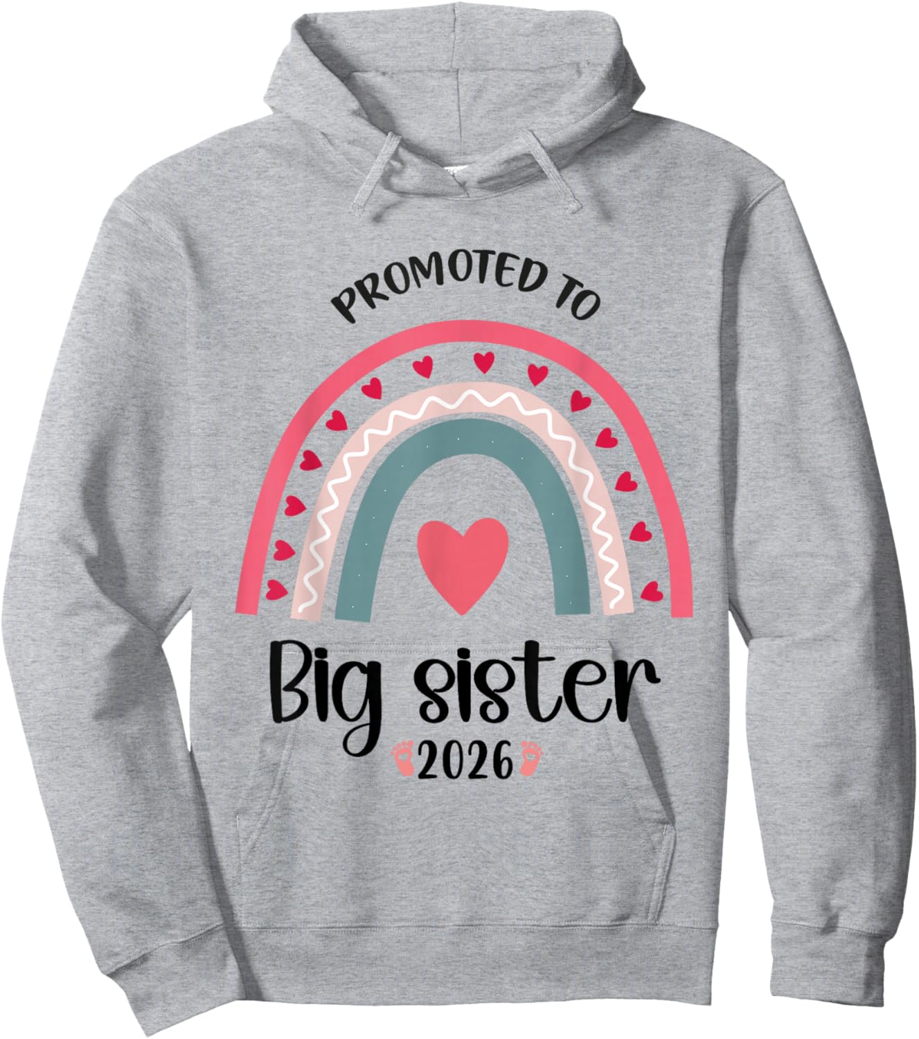 Promoted Big Sister 2026 Big Sister Announcement Hoodie - Hoodie | Ash