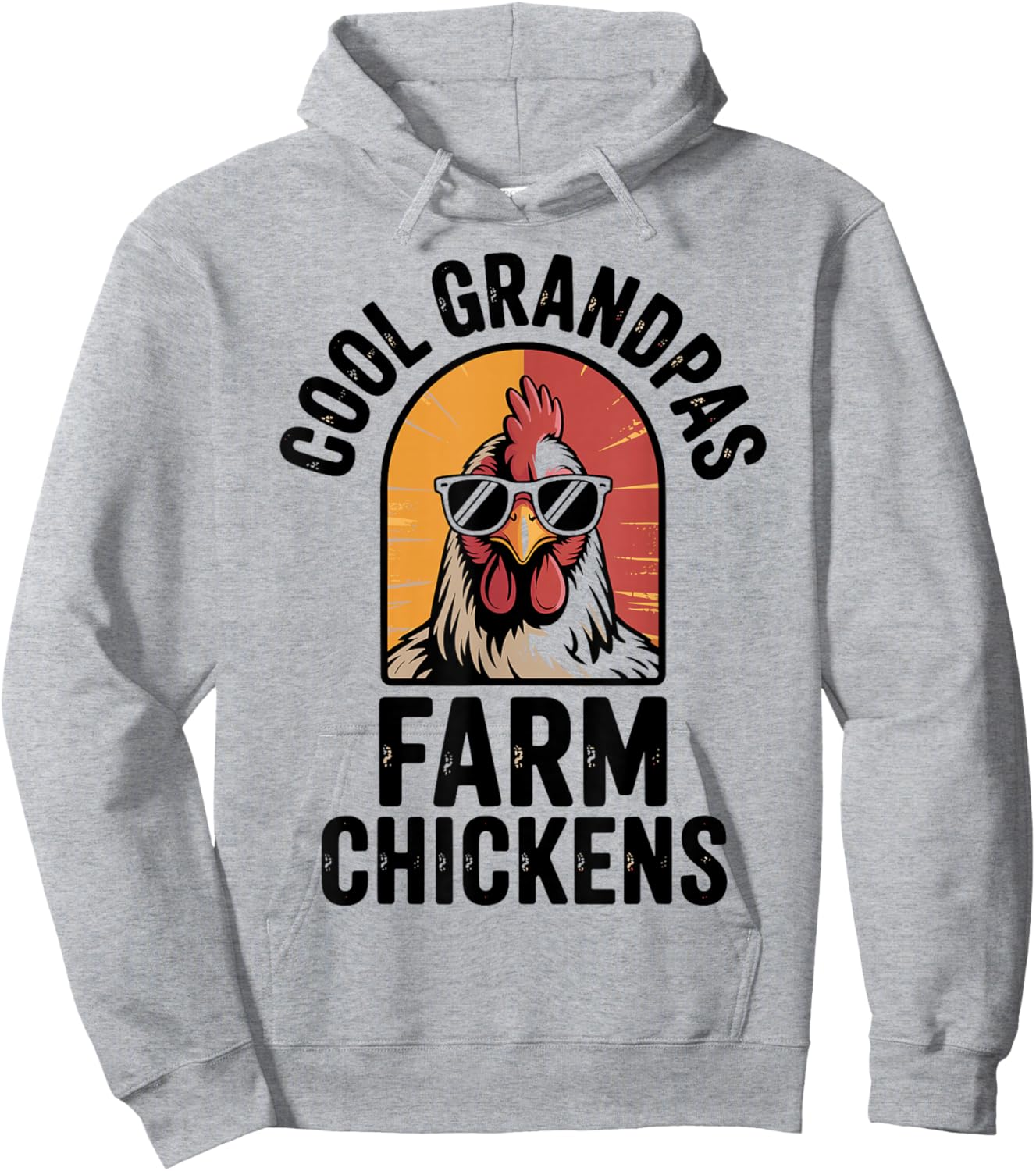 Cool Grandpas Farm Chickens Funny Chicken Farmer Grandpa Hoodie - Hoodie | Ash