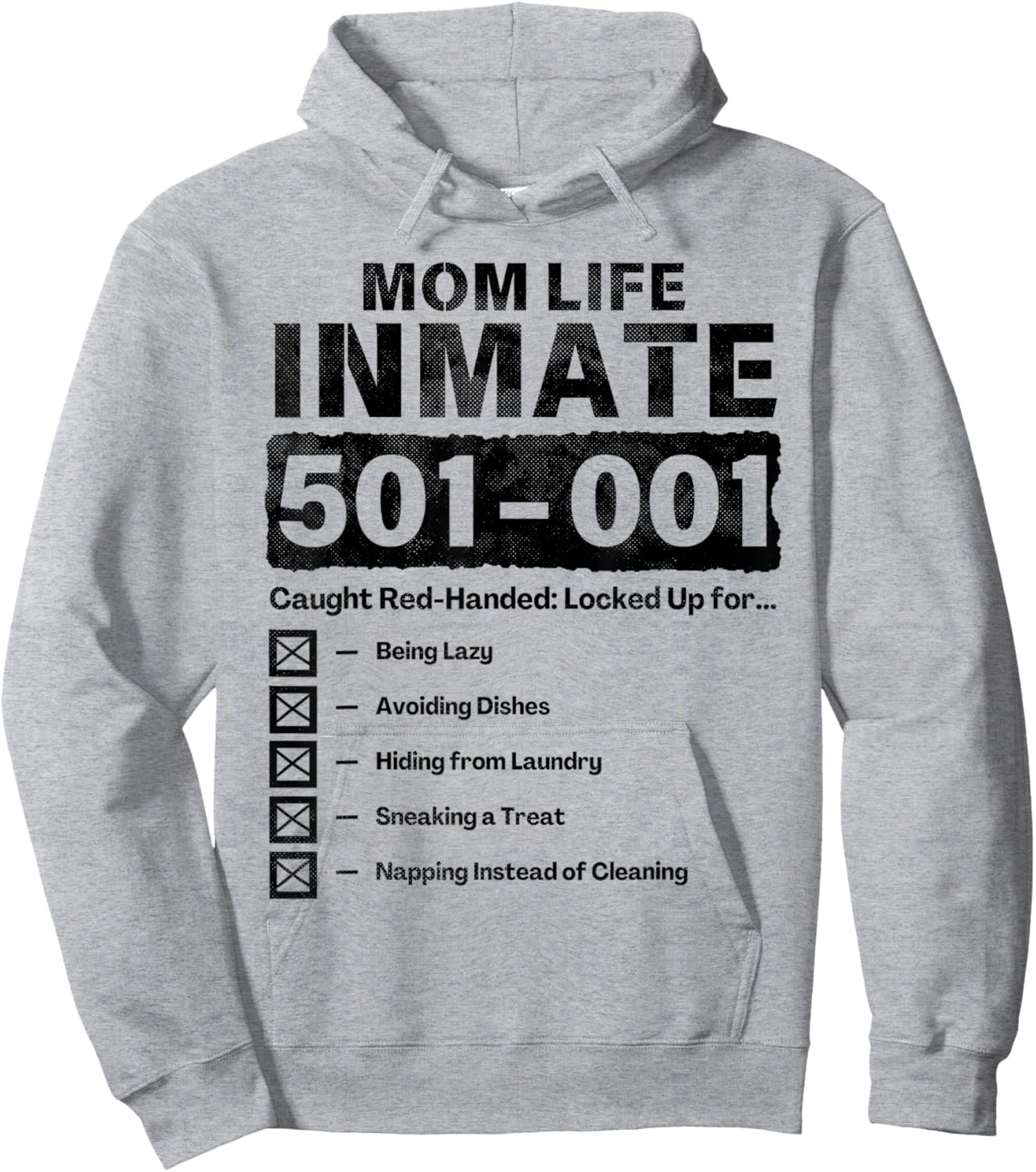 Mom Life Inmate Funny Matching Halloween Costume Hoodie - Hoodie | Ash