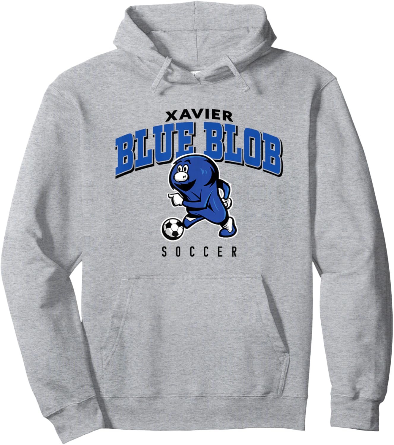Xavier University Musketeers Blue Blob Soccer Arched Hoodie - Hoodie | Ash