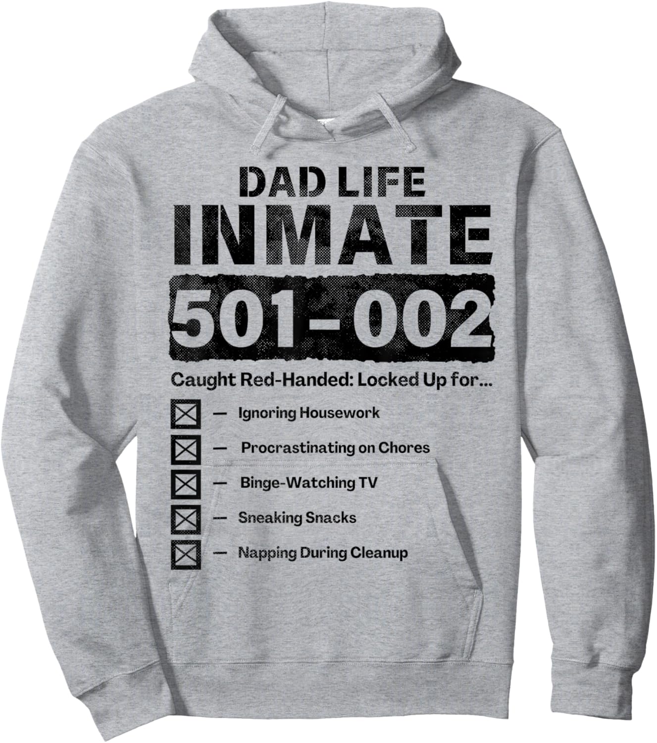 Dad Life Inmate Funny Matching Halloween Costume Hoodie - Hoodie | Ash