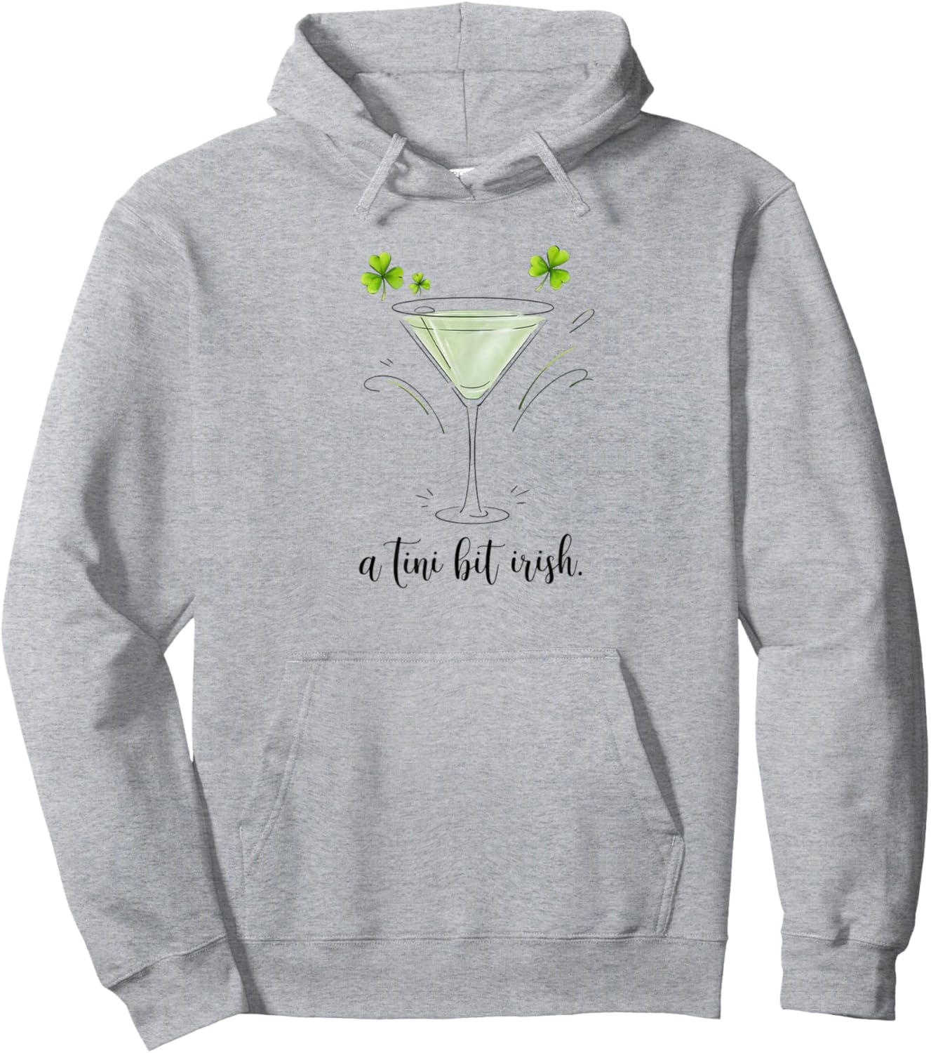 St. Patrick's Martini Irish Baby A Tini Bit Irish Lucky Girl Hoodie - Hoodie | Ash
