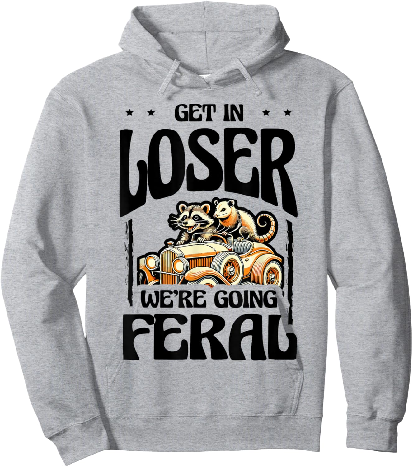 Feral Raccoon Girl Vintage Meme Summer Day Halloween Hoodie - Hoodie | Ash