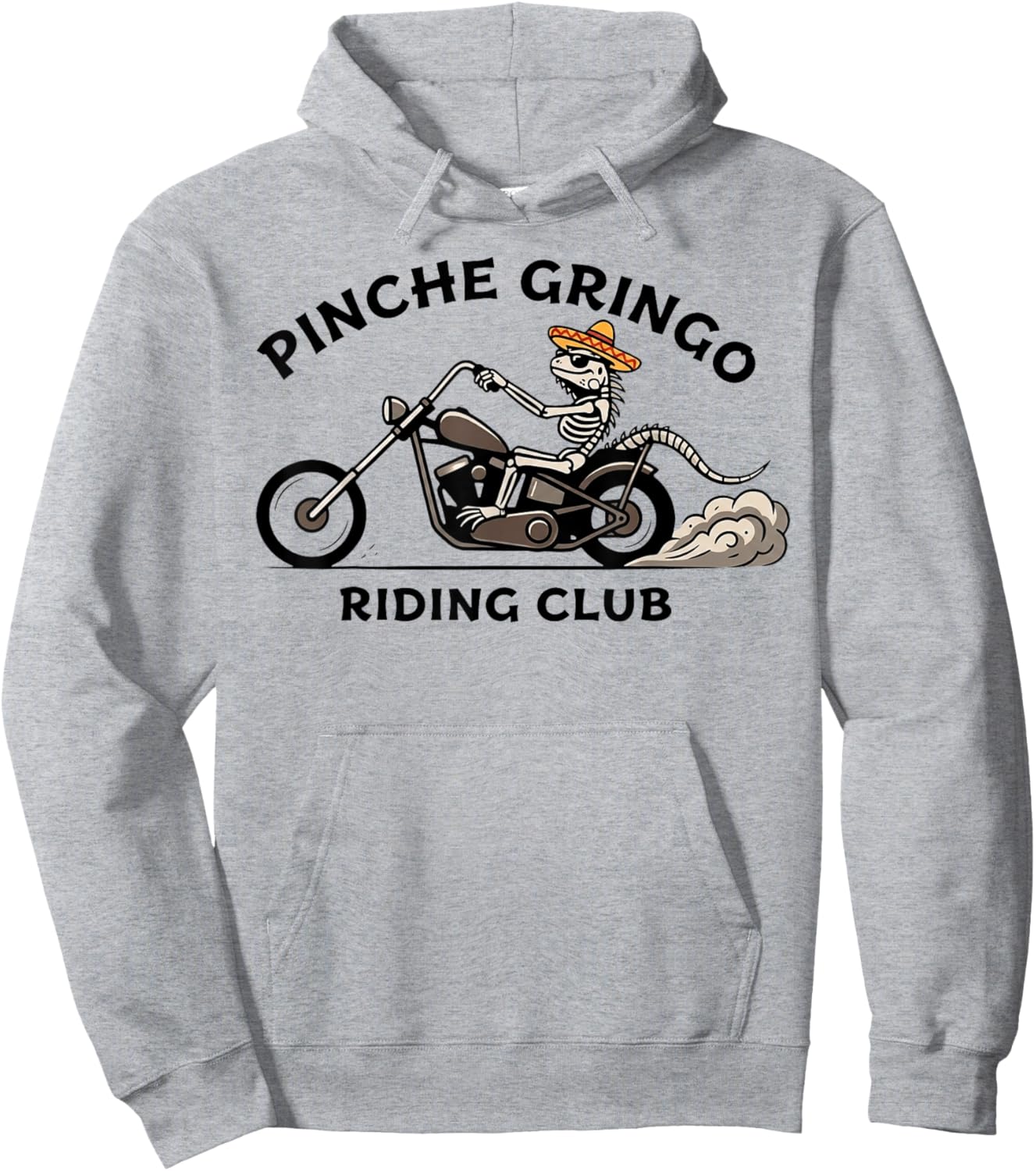 Pinche Gringo Riding Club Motorcycle Lizard Hoodie - Hoodie | Ash