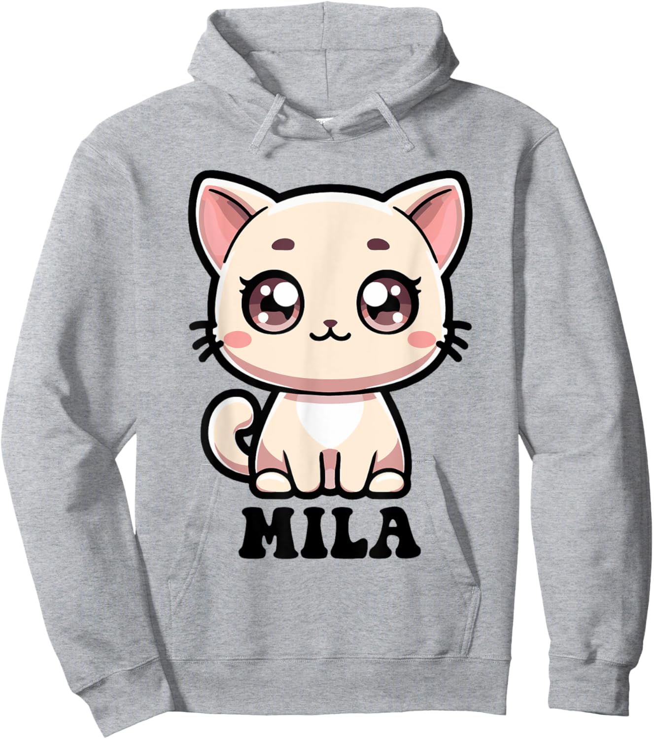 Mila Cute Kitty Cat Design for Girls Name Mila Hoodie - Hoodie | Ash