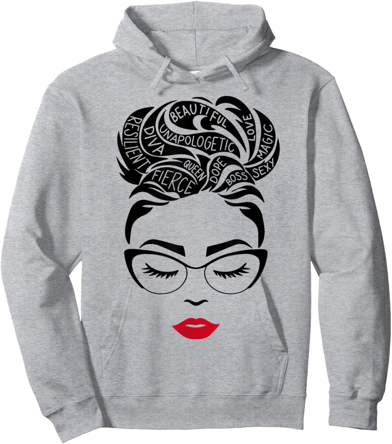 Messy Bun Queen Melanin Black Women African Black History Hoodie - Hoodie | Ash