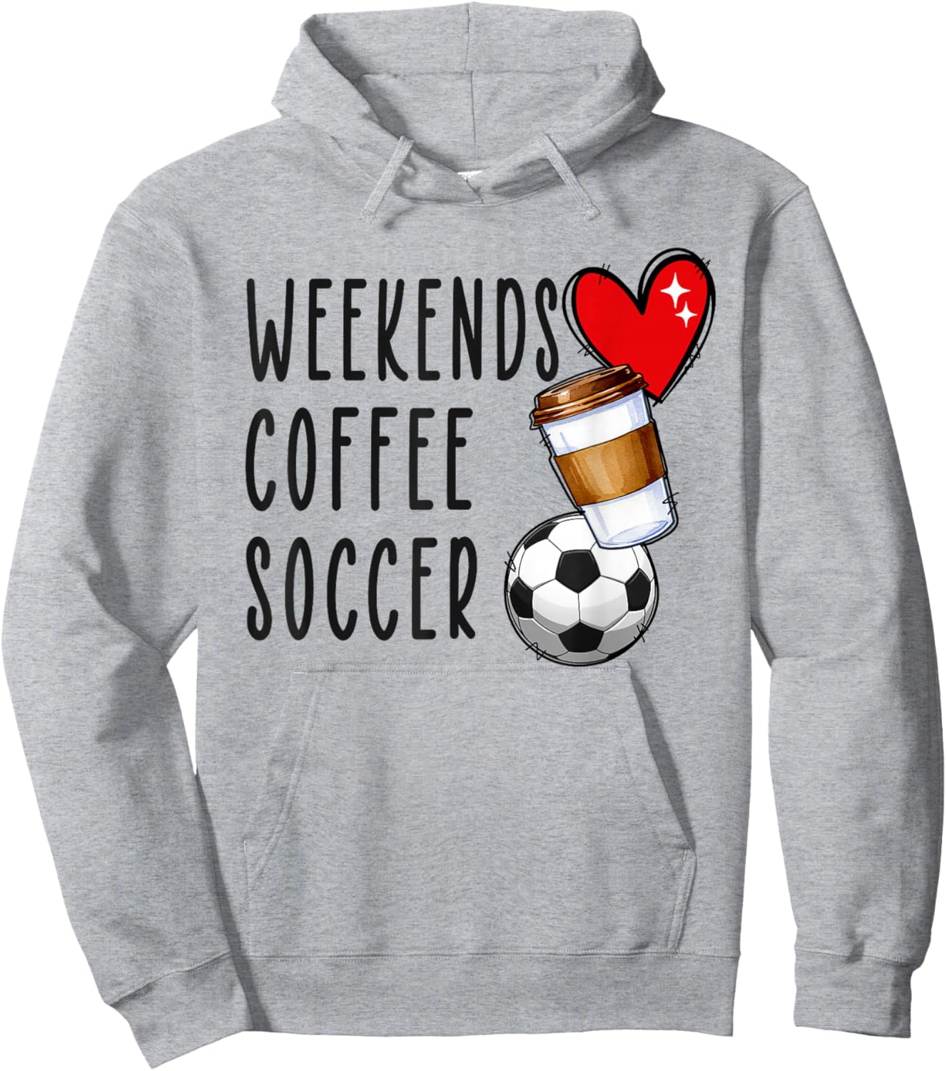 Weekends Coffee Soccer Hoodie - Hoodie | Ash