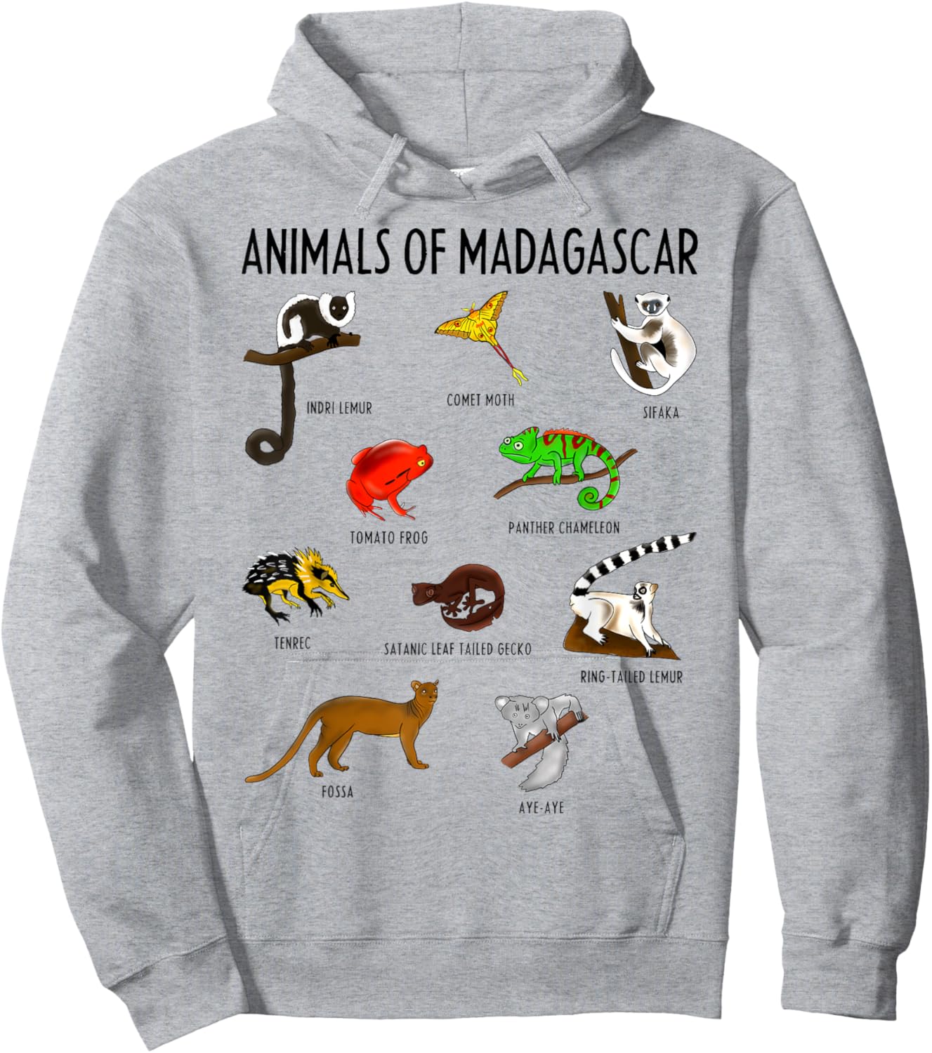 Wild Animals Educational Design for Kids Youth Teen Girl Boy Hoodie - Hoodie | Ash