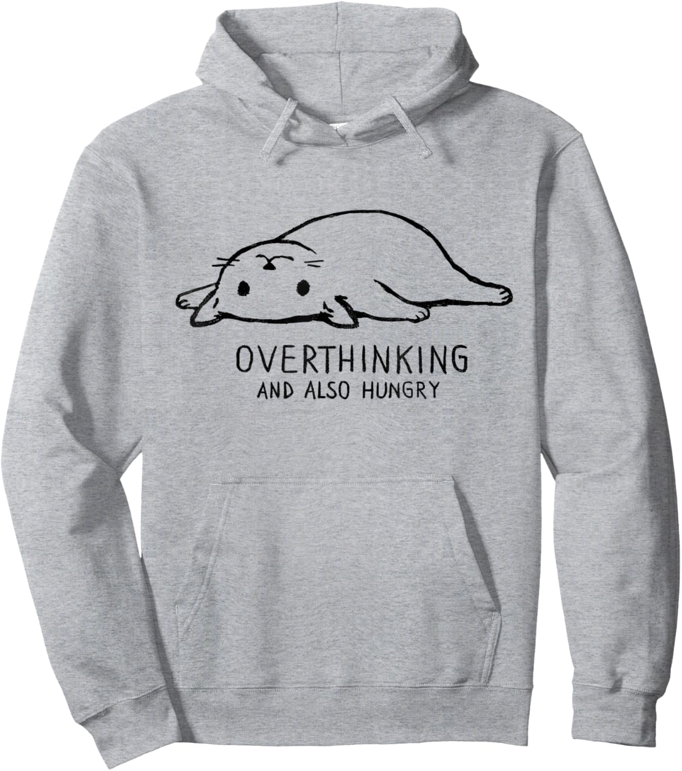 Threadless Fox Shiver Overthinking And Also Hungry Graphic Hoodie - Hoodie | Ash