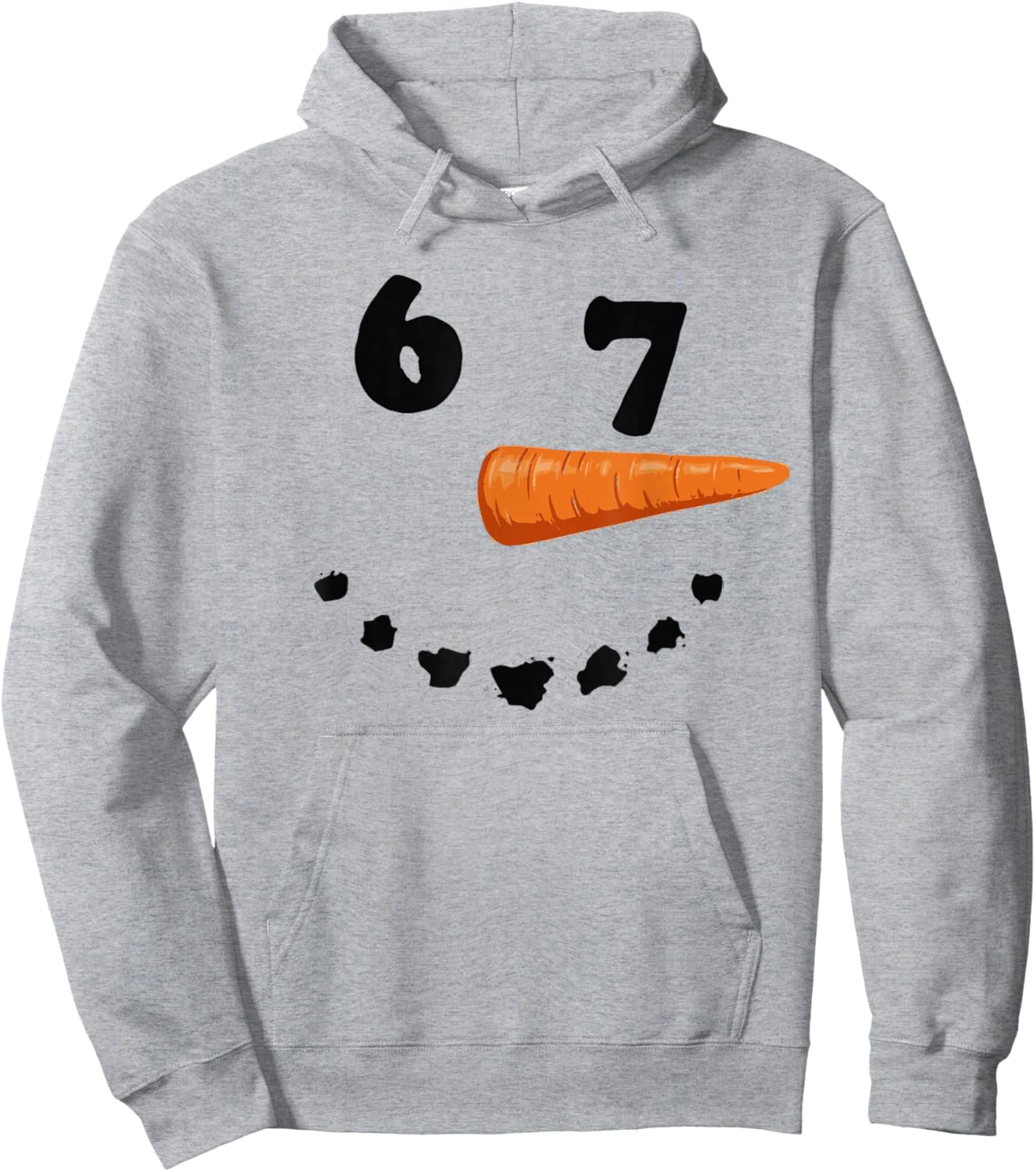 6 7 Shirt Six Seven Snowman Face Winter White Hoodie - Hoodie | Ash