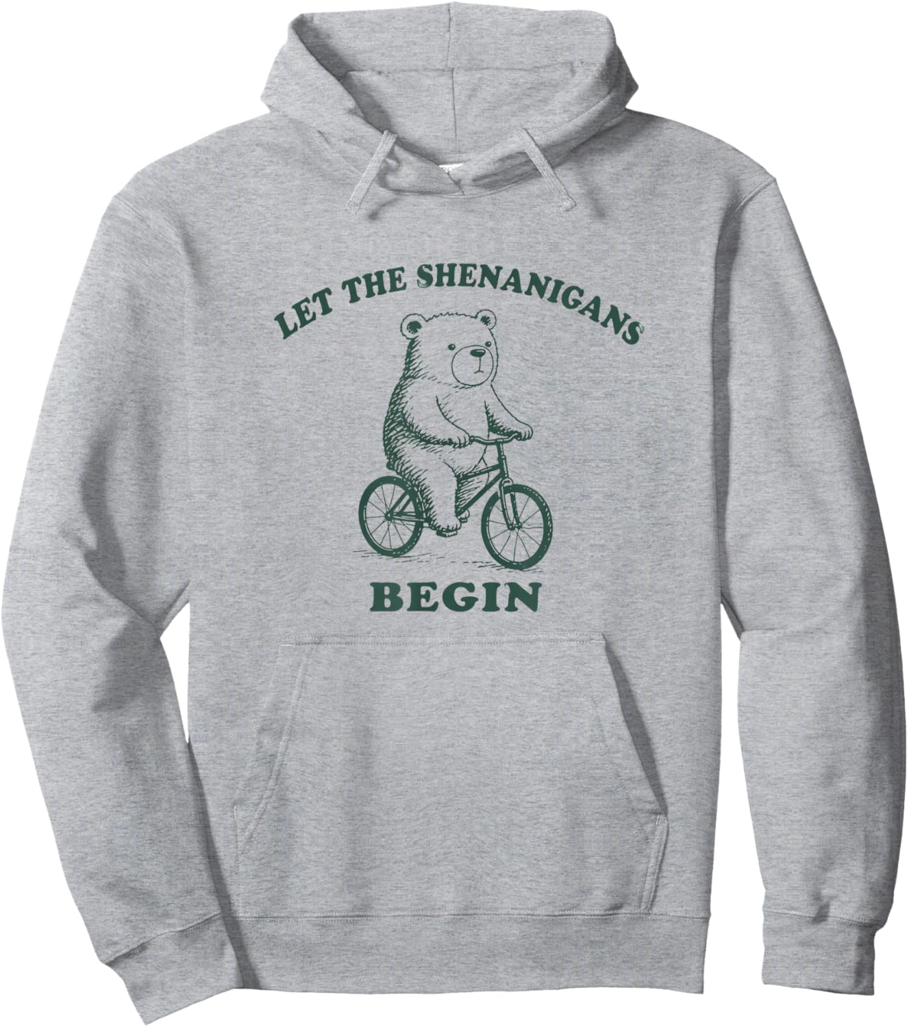 Let The Shenanigans Begin Funny Bear On Bike Cyclist Gift Hoodie - Hoodie | Ash