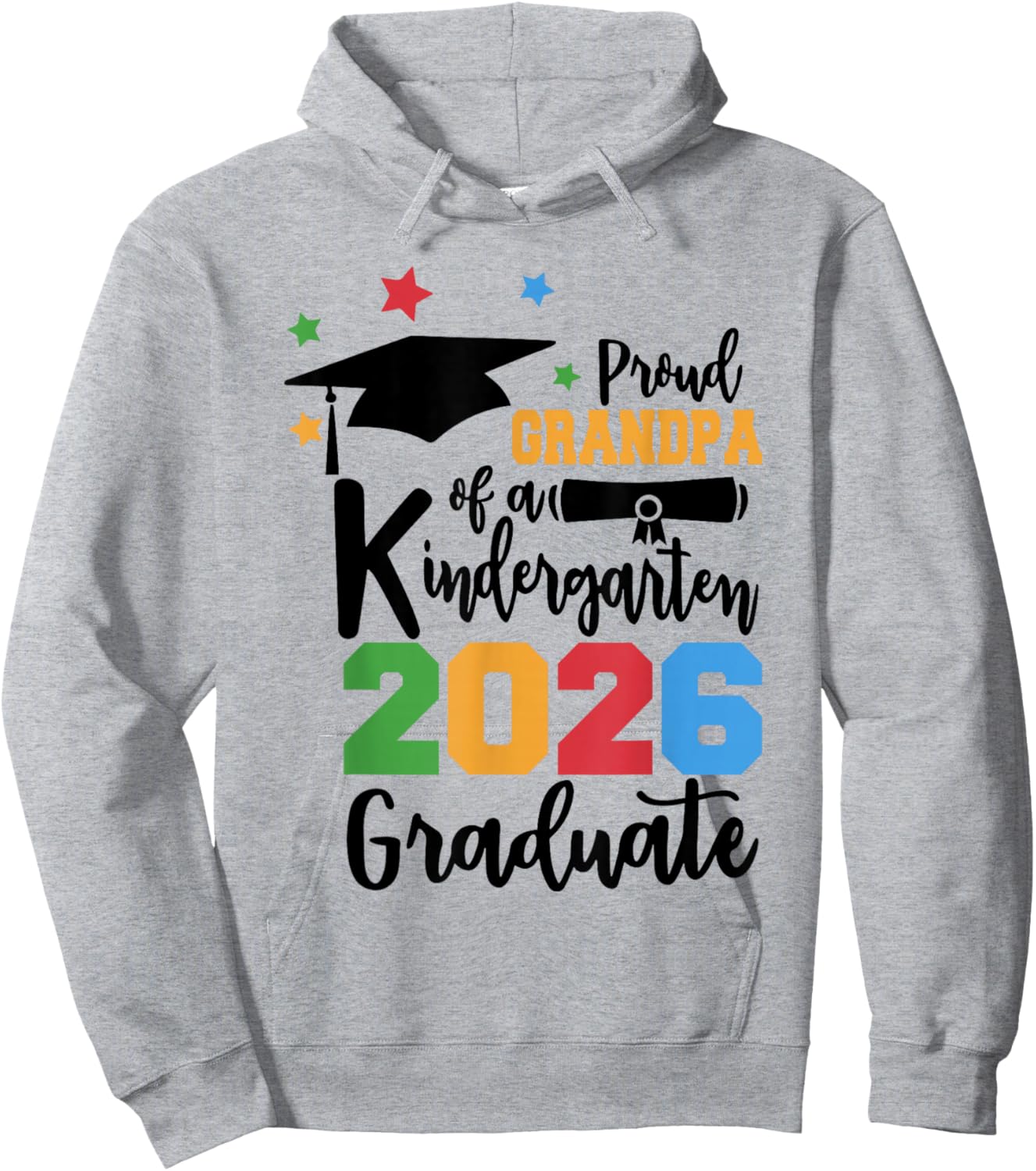 Proud Grandpa of A Kindergarten Class of 2026 Graduate Hoodie - Hoodie | Ash