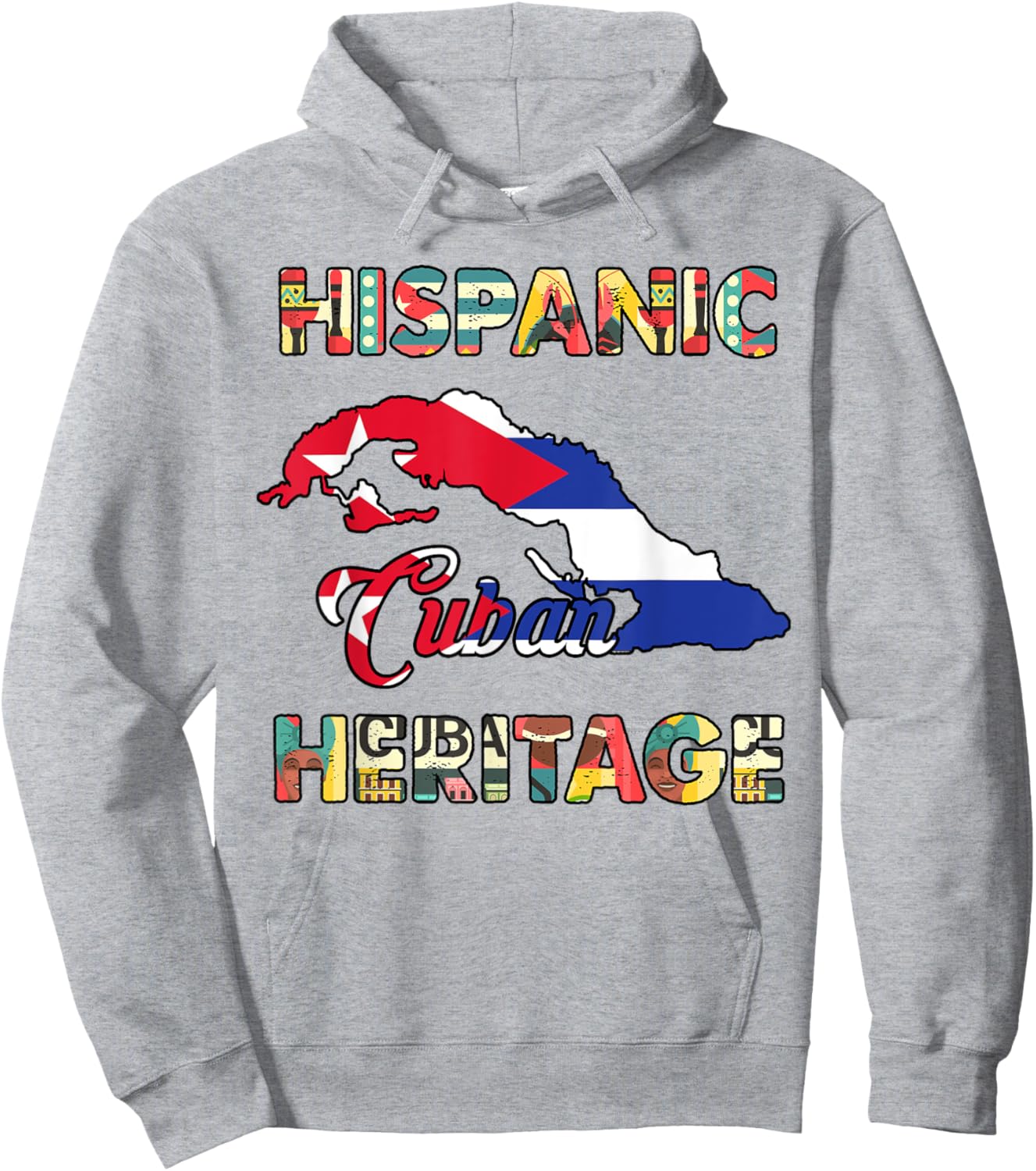 Cuba Hispanic Heritage Month Cuban Flag Men Women Cubanita Hoodie - Hoodie | Ash