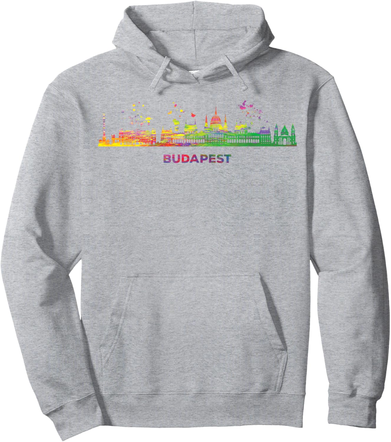 Budapester Skyline Colorful Cityscape Budapest Hoodie - Hoodie | Ash