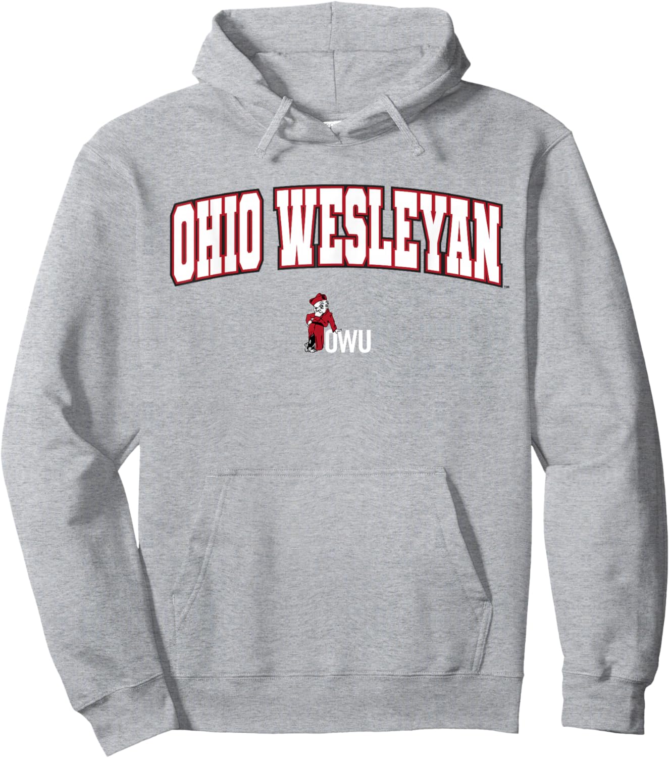 Ohio Wesleyan University Battling Bishops Arch Logo Hoodie - Hoodie | Ash