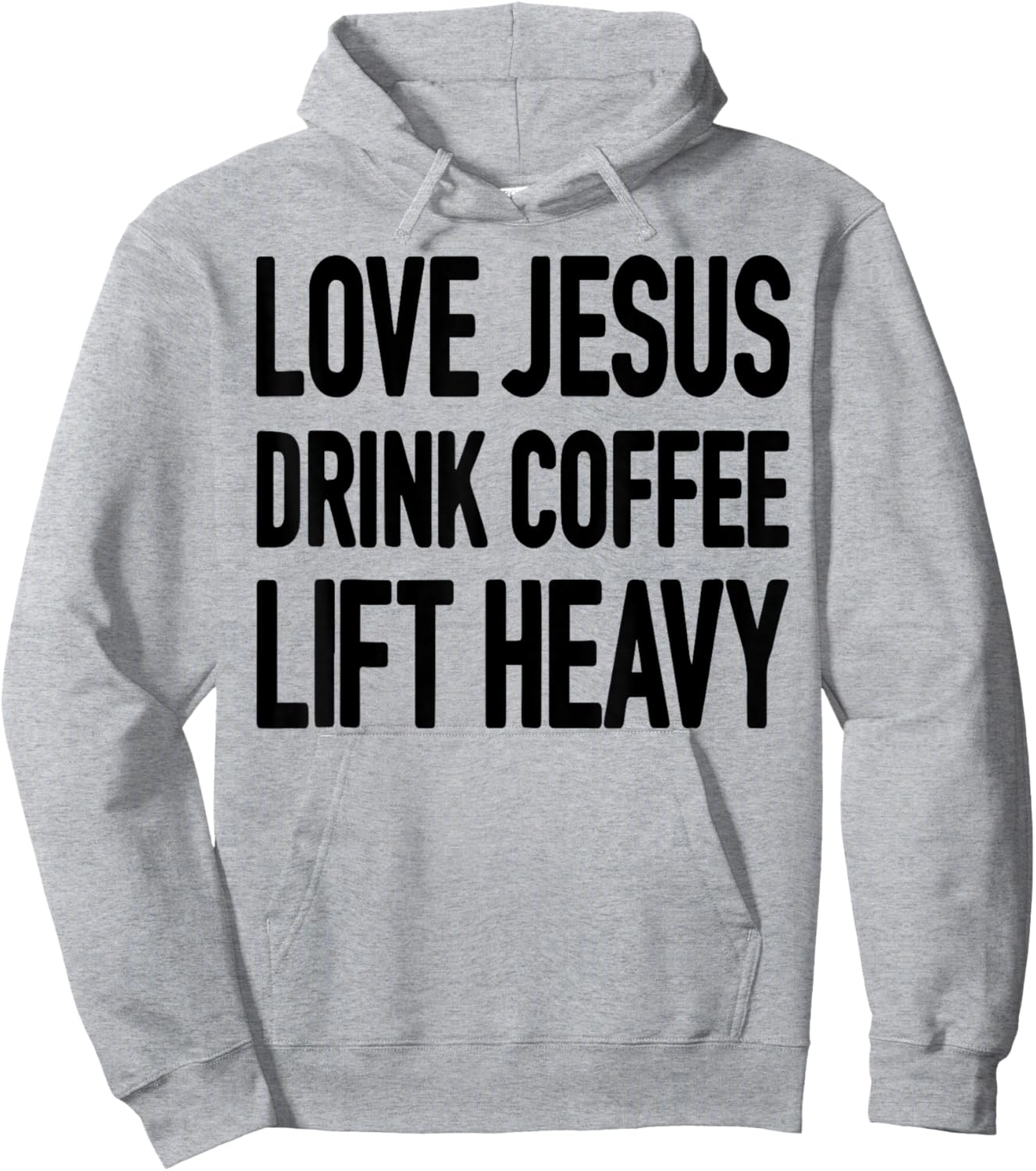 Love Jesus Drink Coffee Lift Heavy Hoodie - Hoodie | Ash