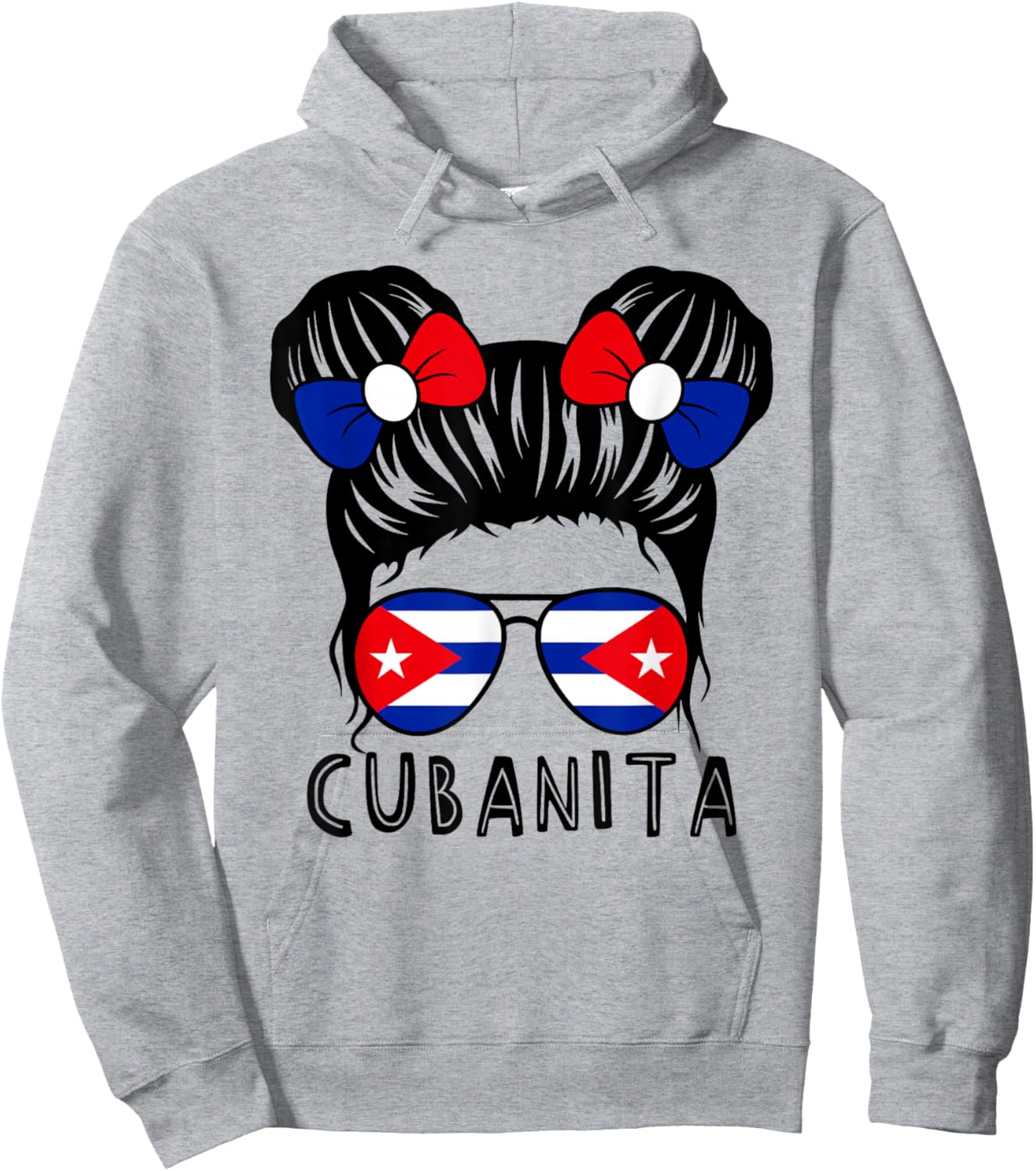 Cubanita Cuban Girl Cuba Flag Mes De La Herencia Hispana Hoodie - Hoodie | Ash