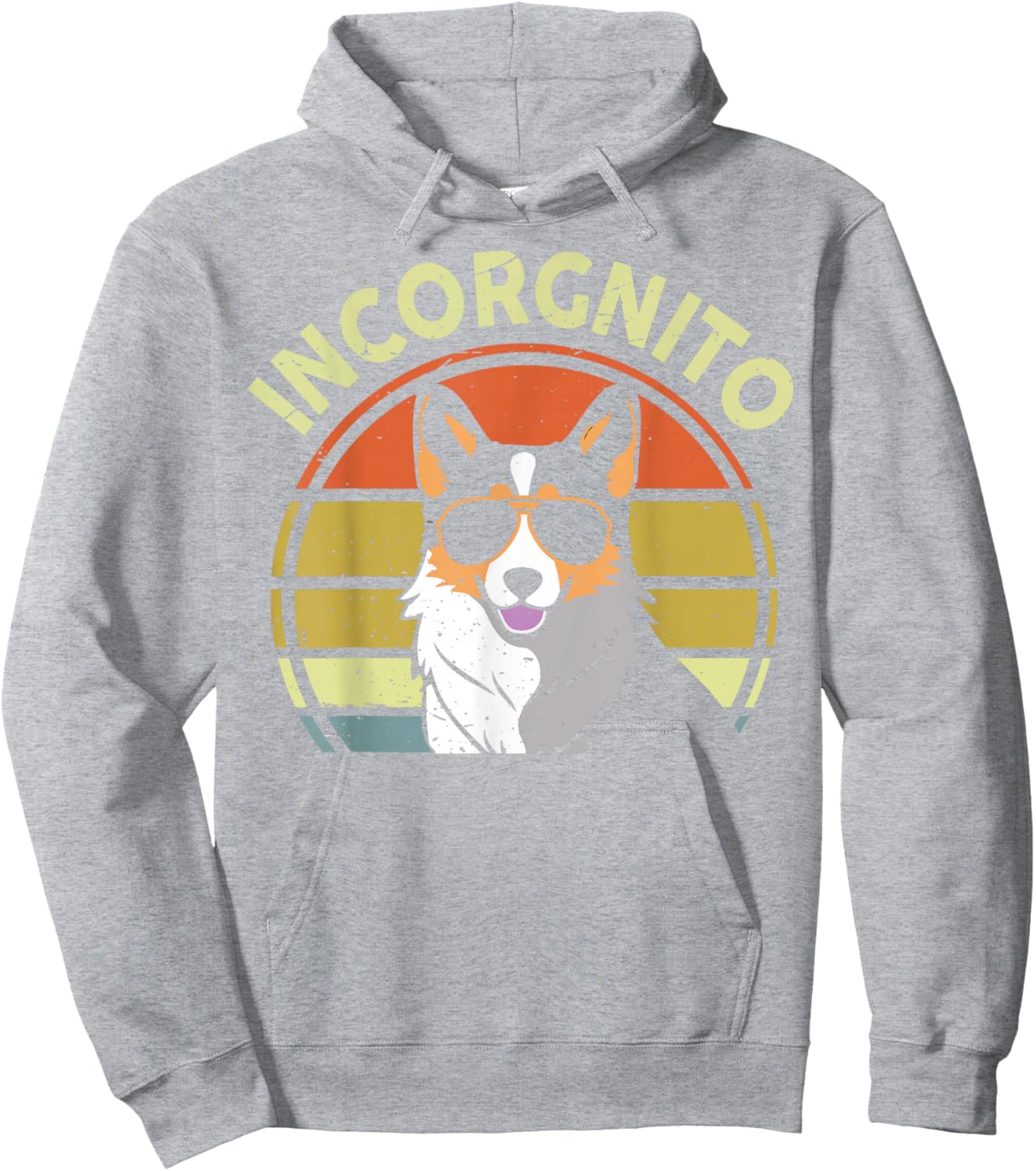 Incognito Tricolor Corgi Men Women Funny Mom Dad Lover Retro Hoodie - Hoodie | Ash