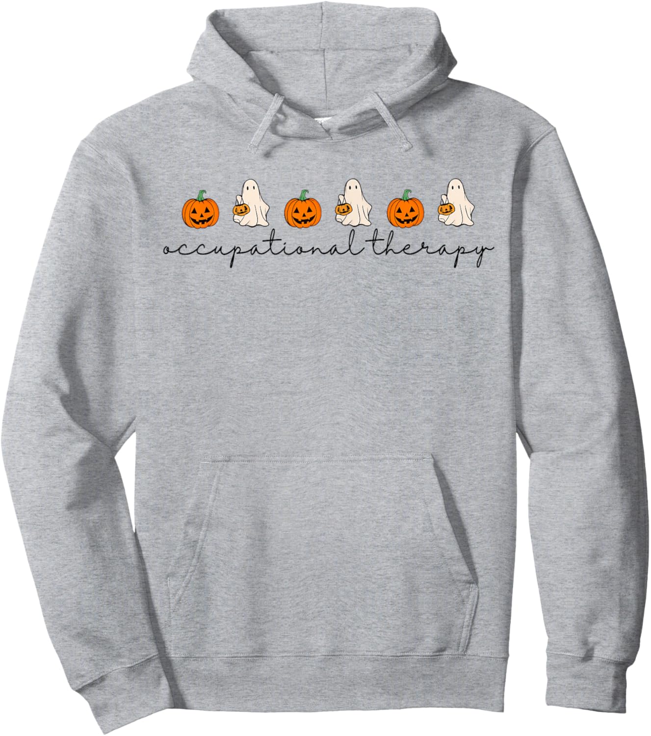 Halloween Occupational Therapy Cute Ghost Pumpkin OT Gift Hoodie - Hoodie | Ash