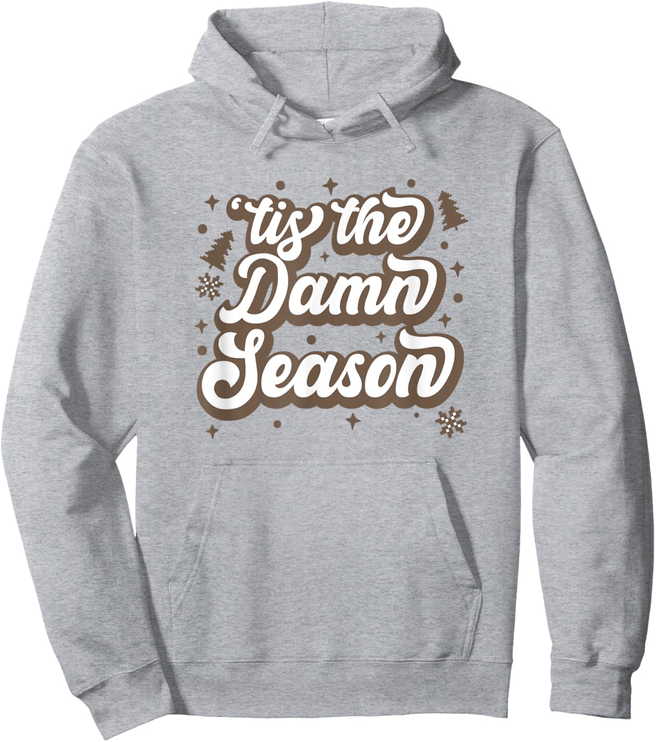 Tis the Damn Season Preppy Football Christmas College Girl Hoodie - Hoodie | Ash