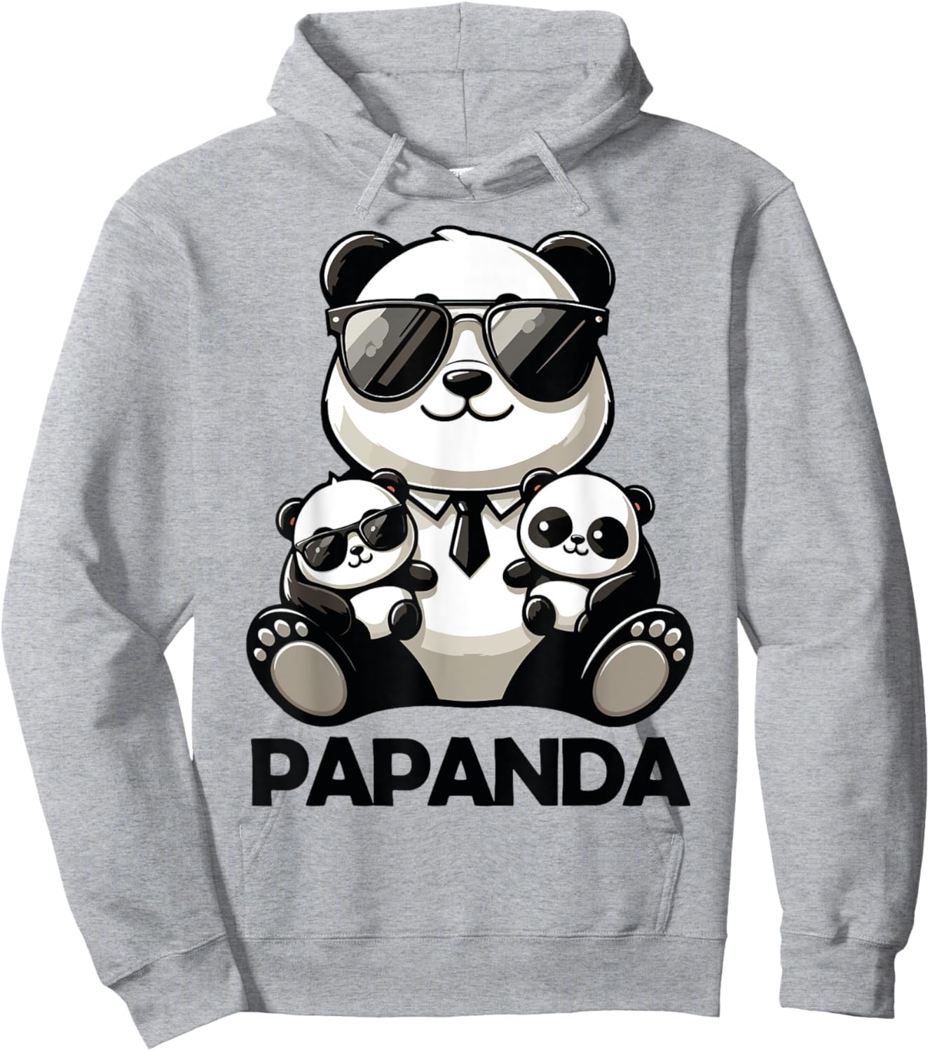 Funny Dad Papa Quotes for Father's Day Father Panda Papanda Hoodie - Hoodie | Ash