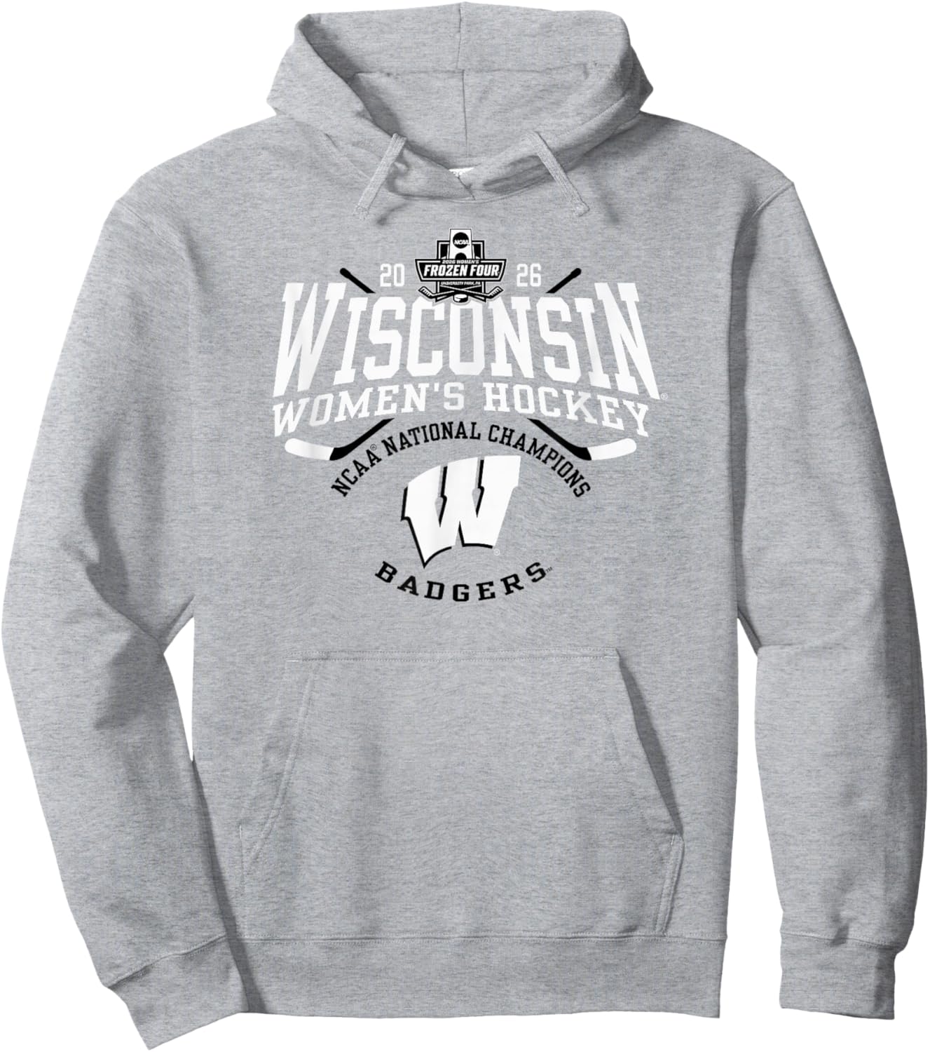 Wisconsin Badgers Women's Hockey National Champs 2026 Red Hoodie - Hoodie | Ash