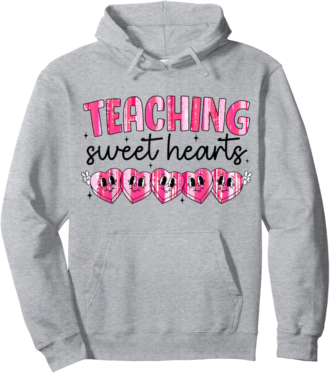 Teaching Sweet Hearts Valentines Day Candy Heart Teacher Hoodie - Hoodie | Ash