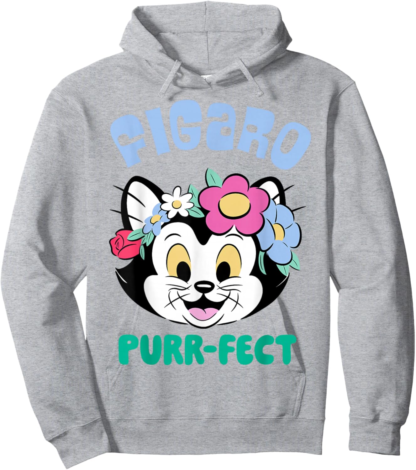 Disney Pinocchio Figaro Purr-FECT Flower Crown and Smile Hoodie - Hoodie | Ash