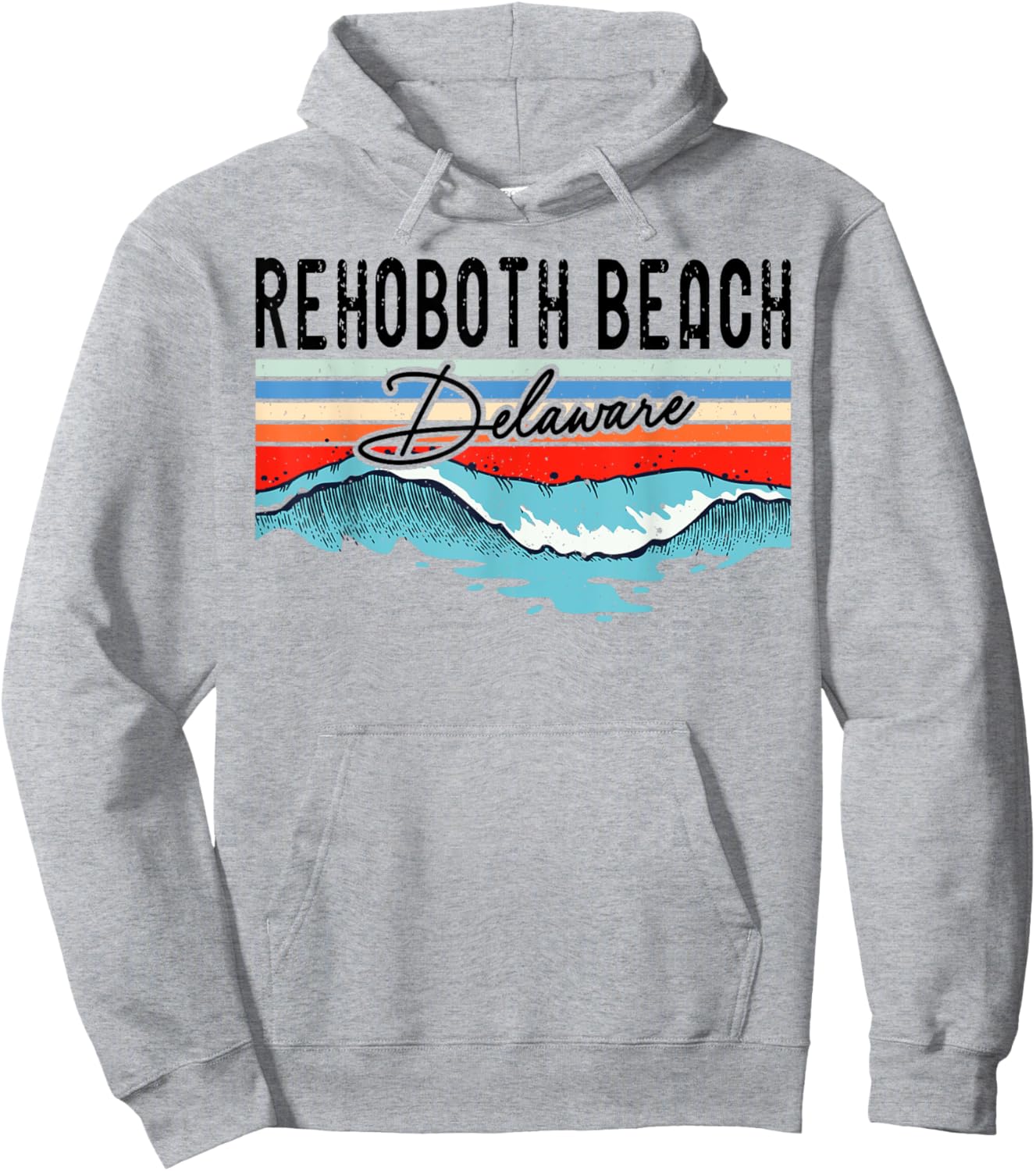 Retro Rehoboth Beach Delaware Surfer Surfboarder Women Kids Hoodie - Hoodie | Ash