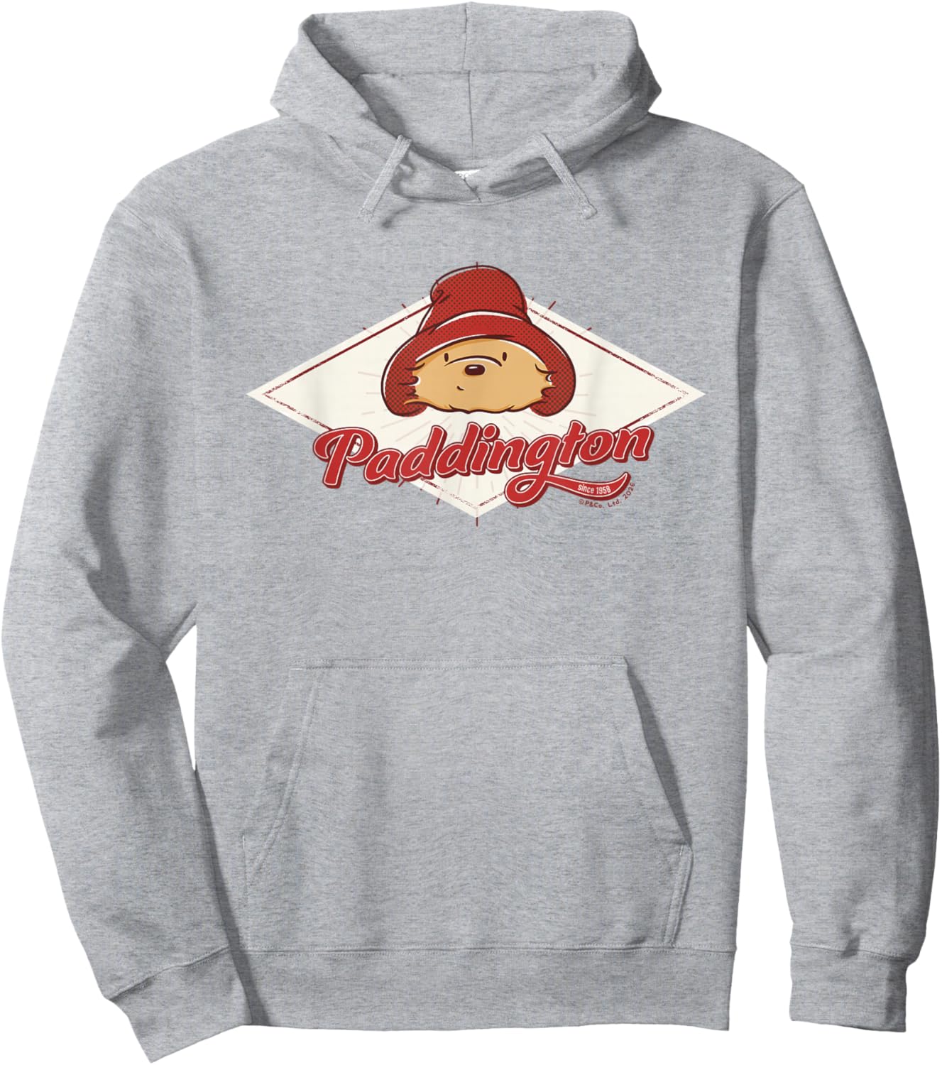 Diamond Retro Classic Paddington Bear Hoodie - Hoodie | Ash
