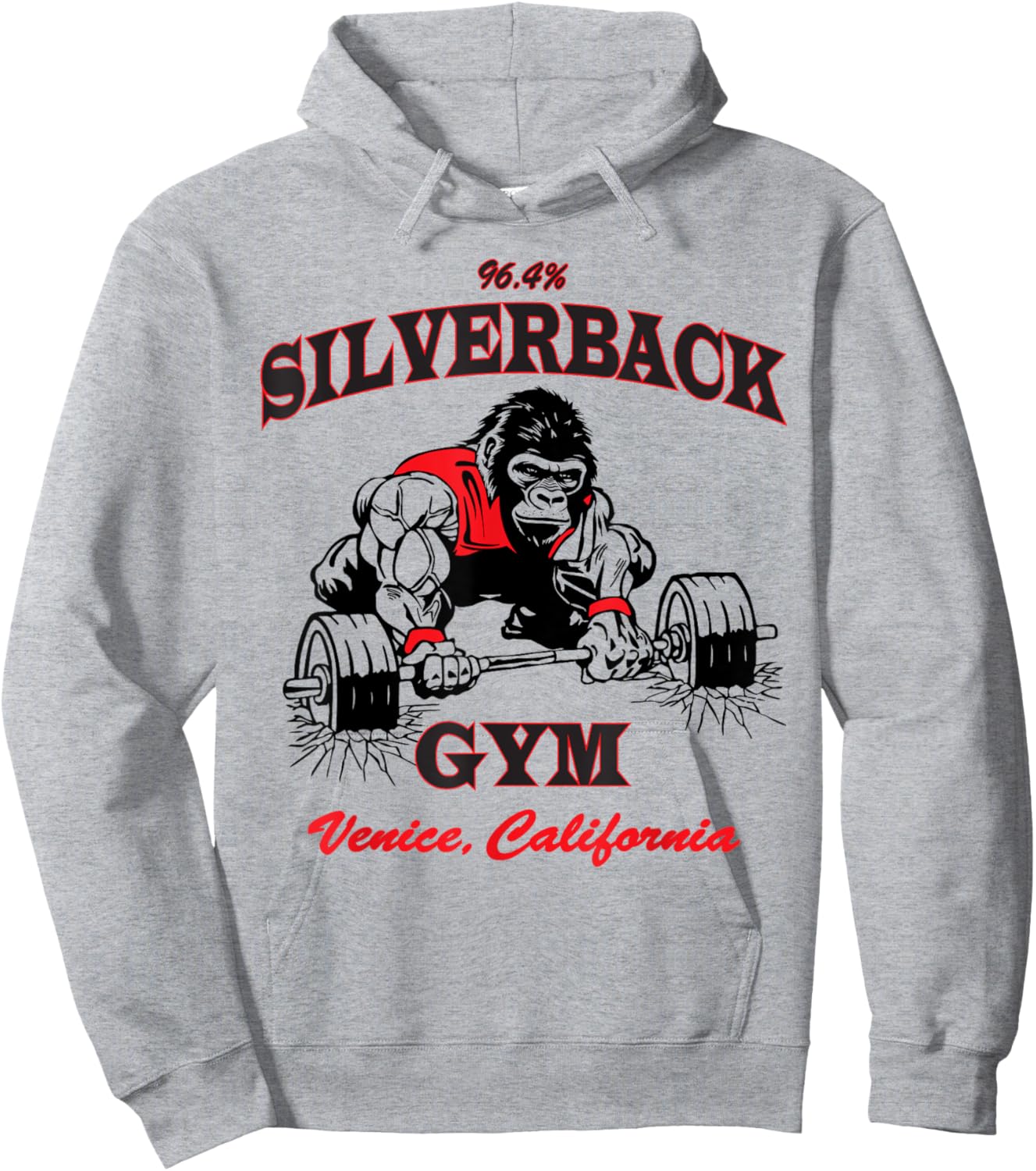 96.4% Silverback gym apparel, body building, gym Venice retr Hoodie - Hoodie | Ash