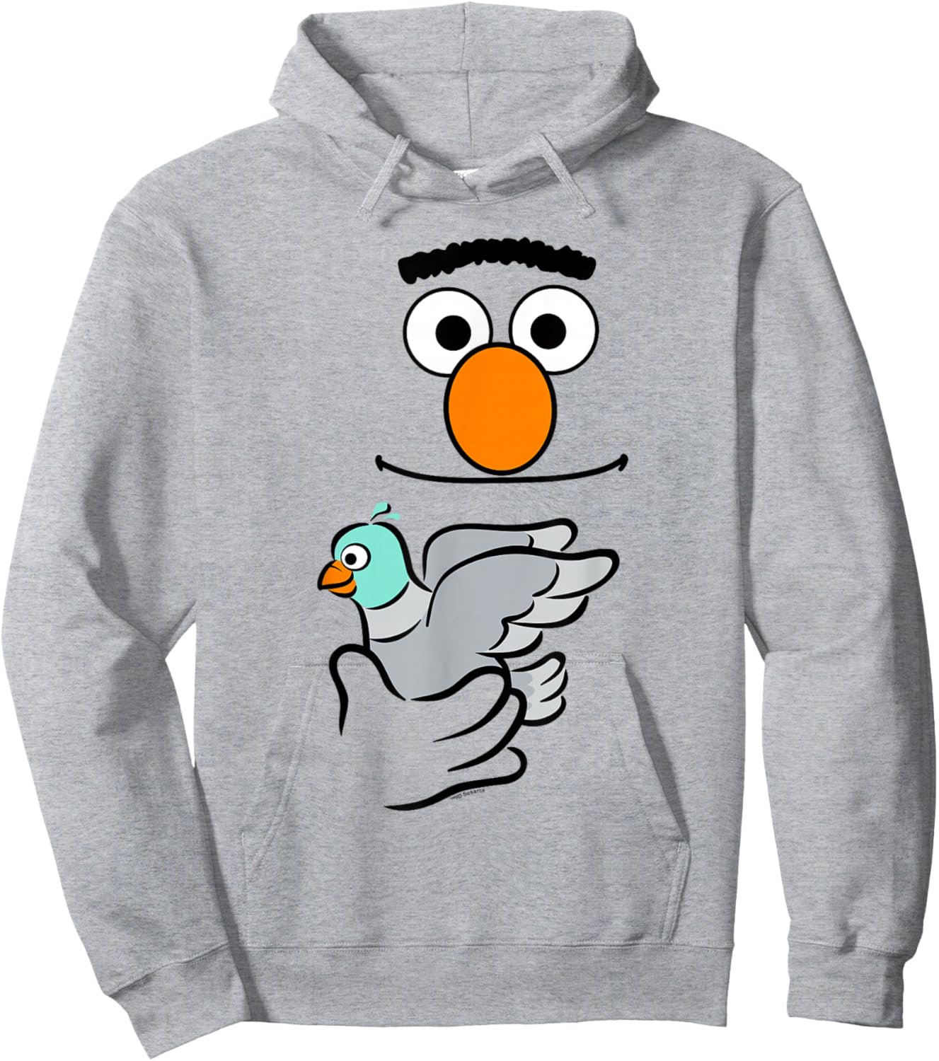 Sesame Street Bert Holding Pigeon Halloween Costume Hoodie - Hoodie | Ash