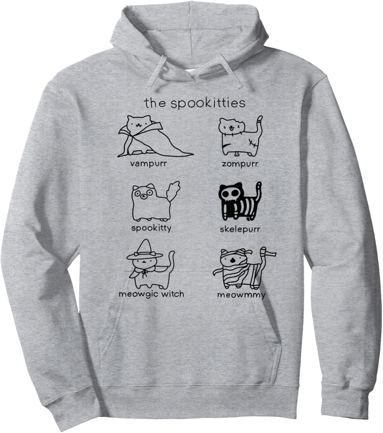 Threadless Poorly Drawn Cats The Spookitties Graphic Hoodie - Hoodie | Ash
