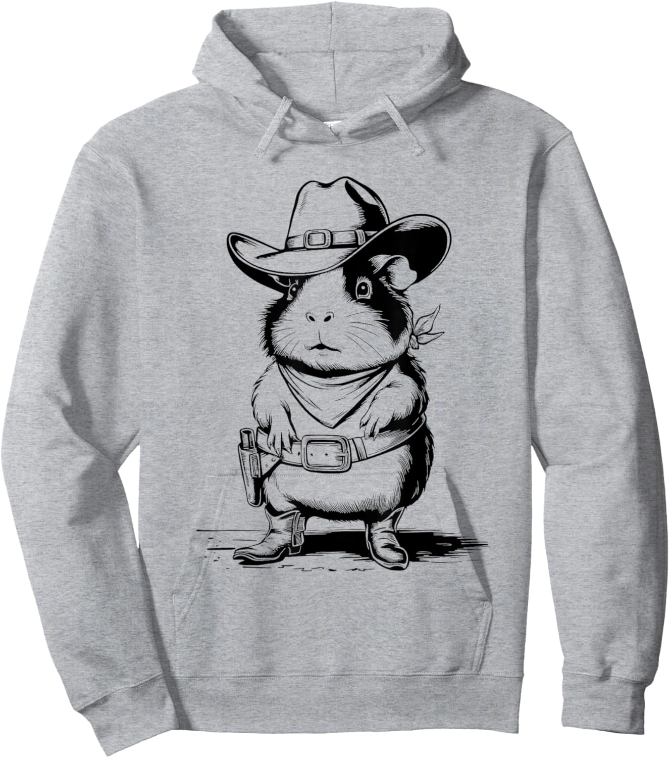 Funny Guinea Pig Cowboy Western Country Guinea Pig Hoodie - Hoodie | Ash
