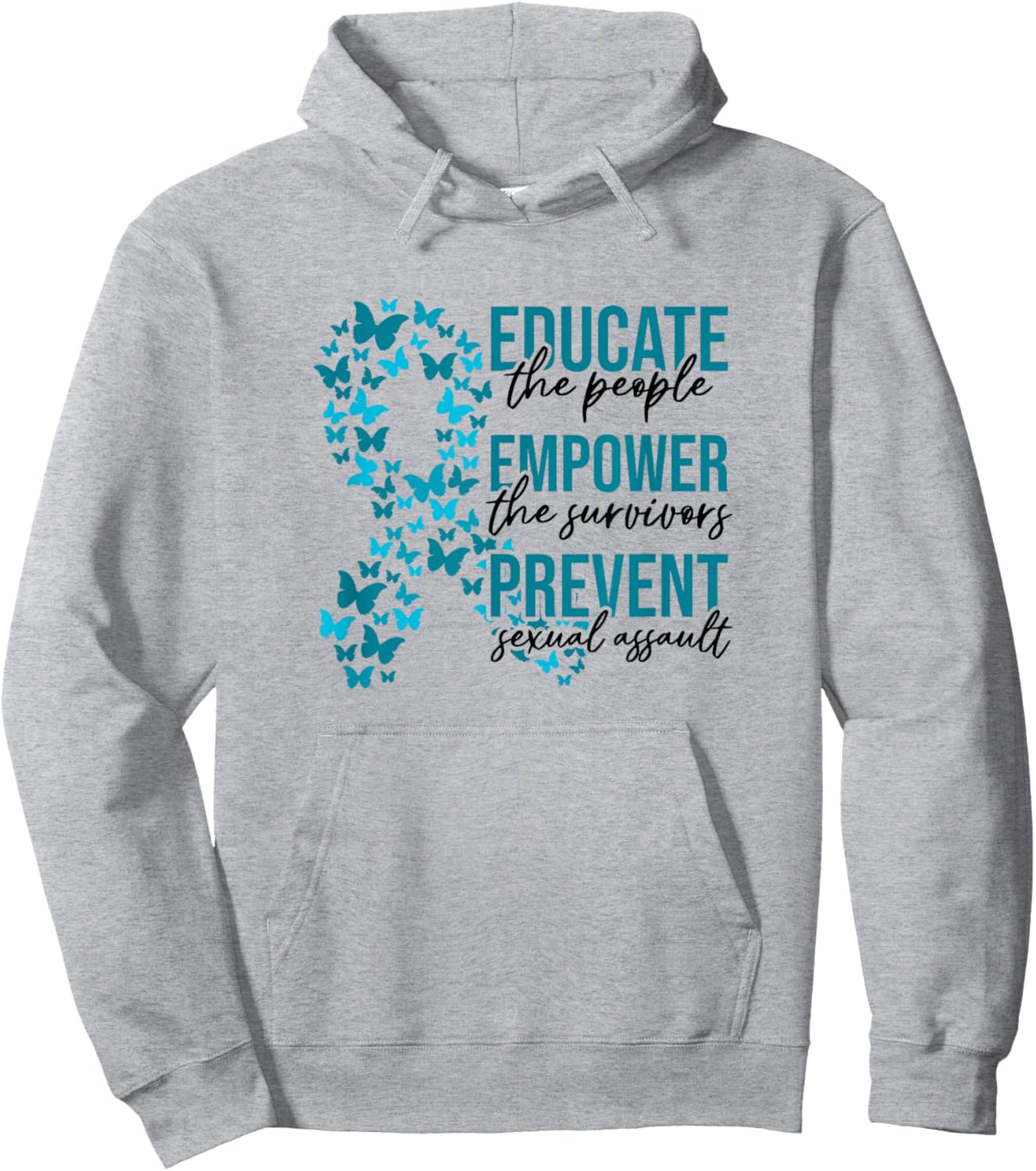 Sexual Assault Awareness Month Educate Empower Prevent Hoodie - Hoodie | Ash