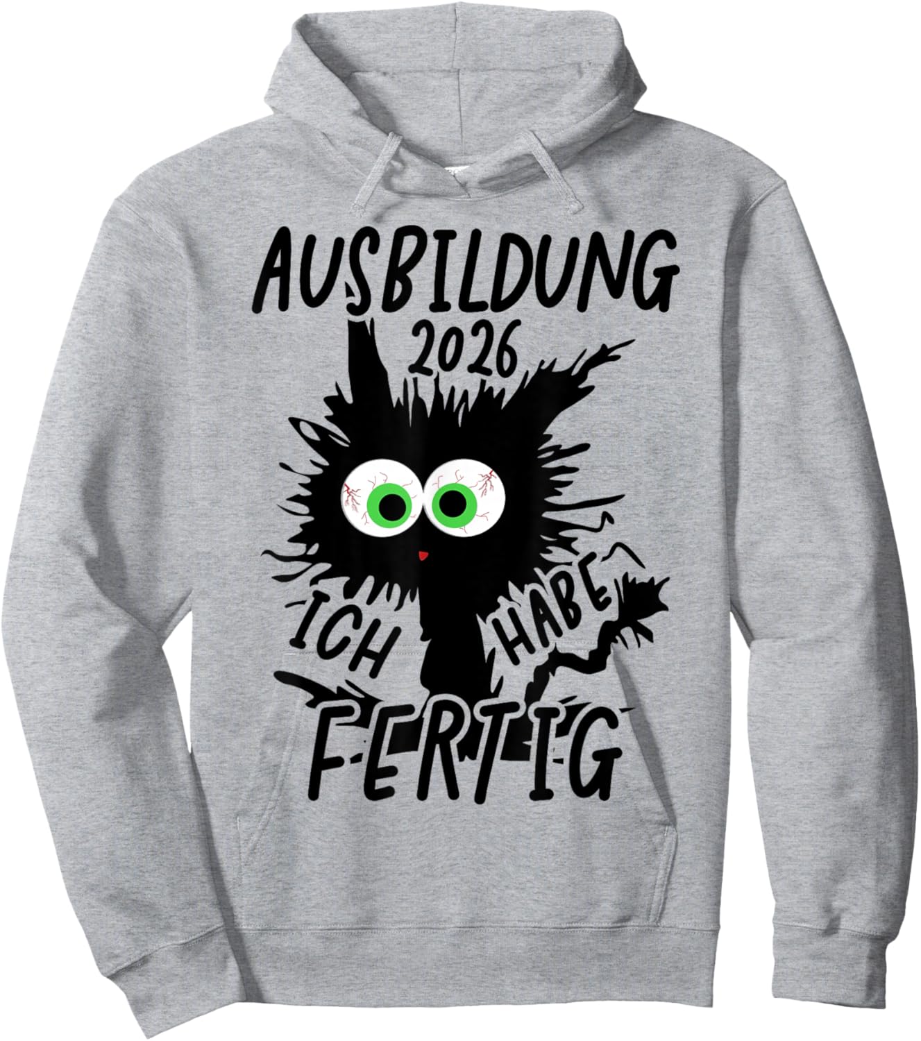 Ausbildung 2026 with German Text "Ich Habe Fertig Ausbildung Geschafft" Hoodie - Hoodie | Ash